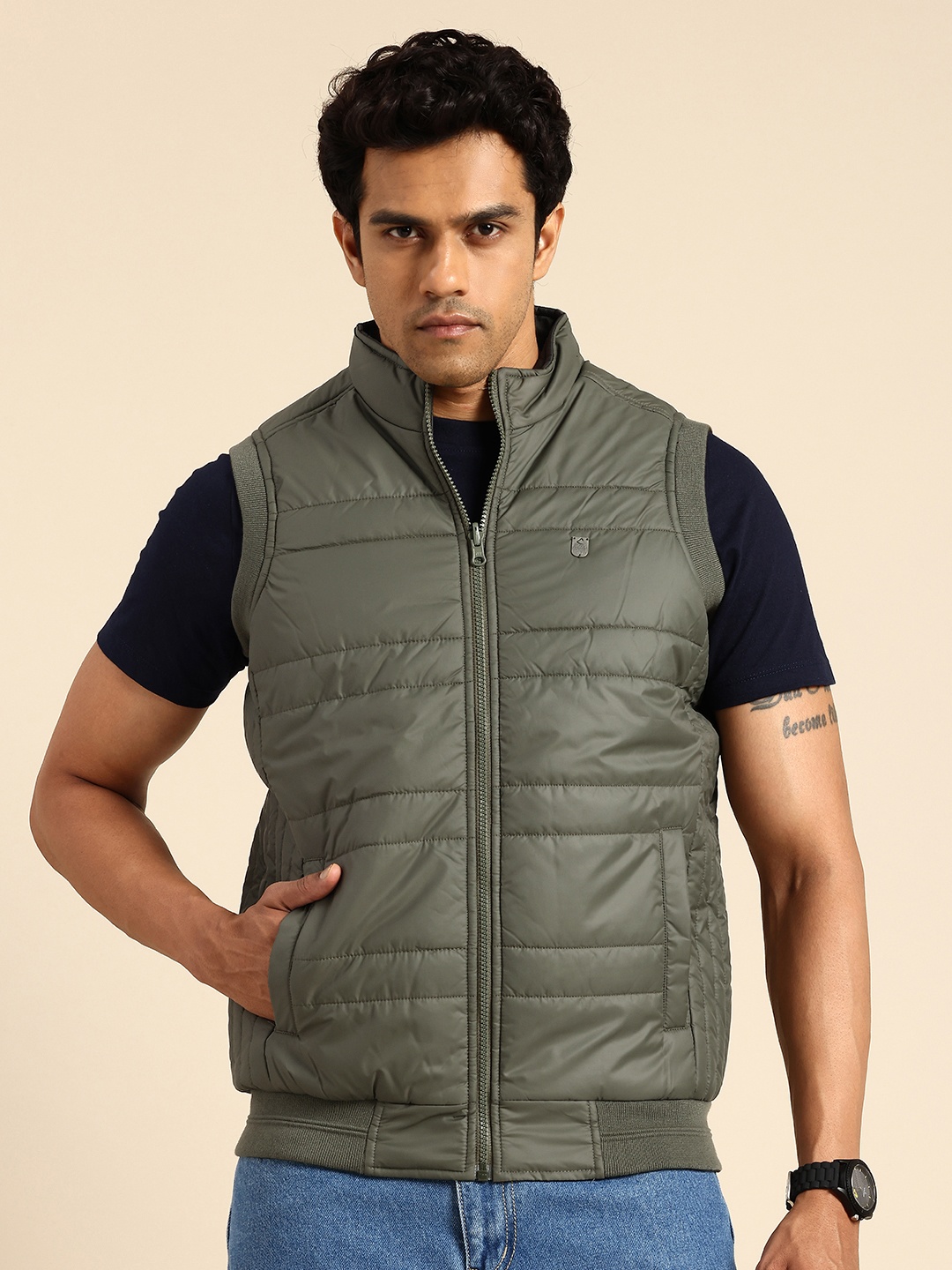 

Being Human Reversible Padded Jacket, Olive