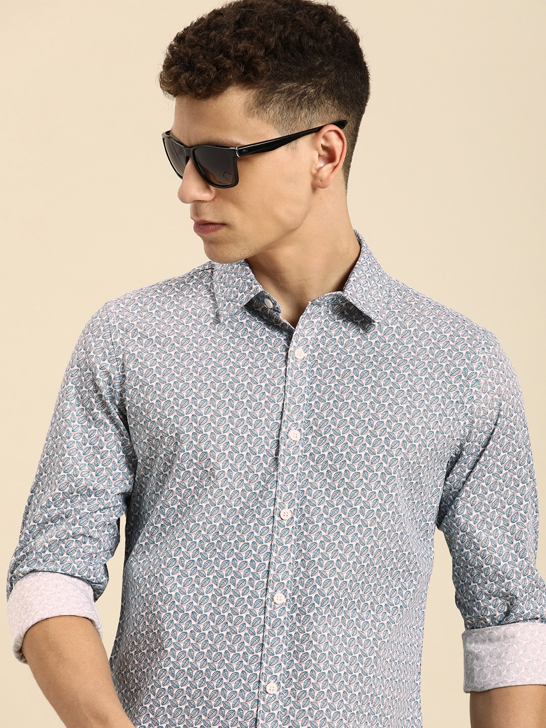 

Being Human Pure Cotton Floral Printed Casual Shirt, Mauve