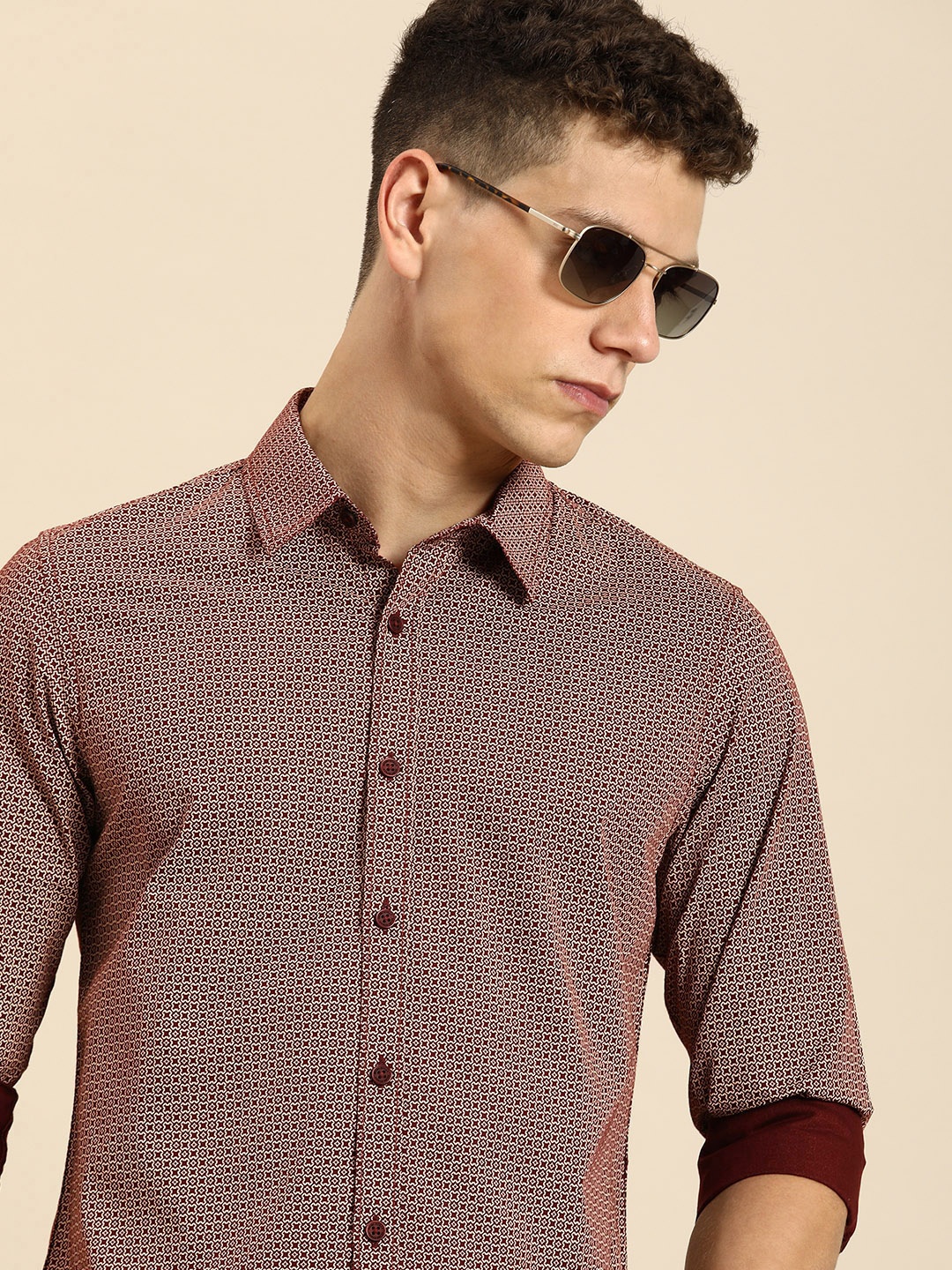 

Being Human Pure Cotton Printed Casual Shirt, Brown