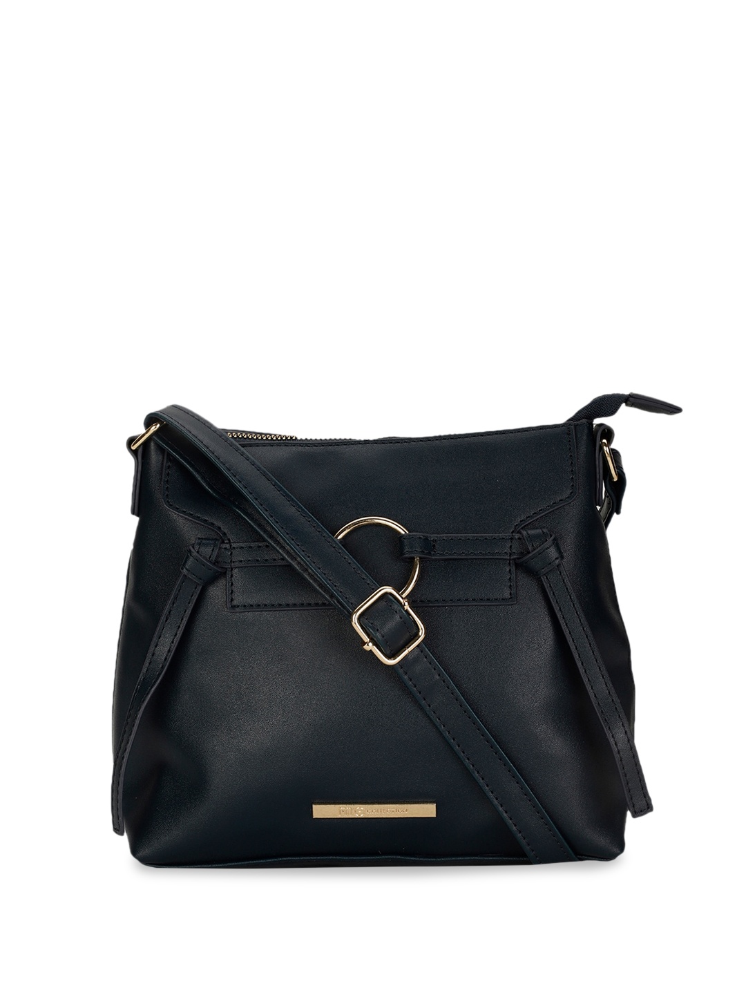 

Bata Textured Structured Sling Bag, Navy blue