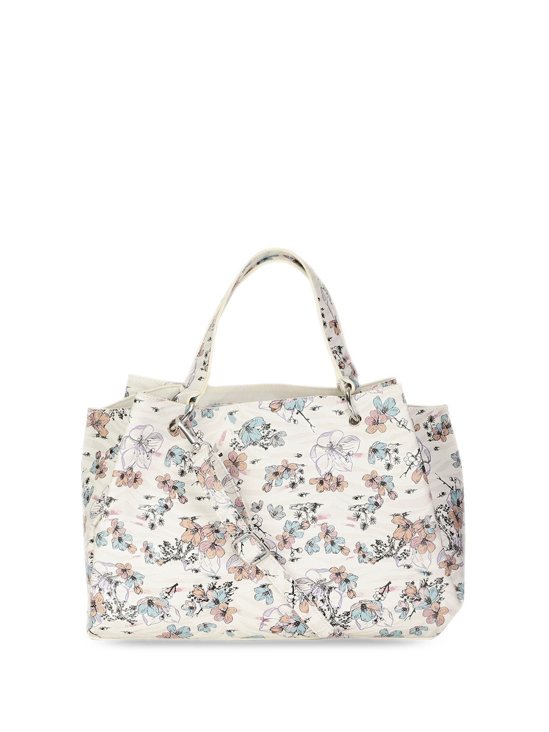 

Bata Floral Printed Structured Handheld Bag, White