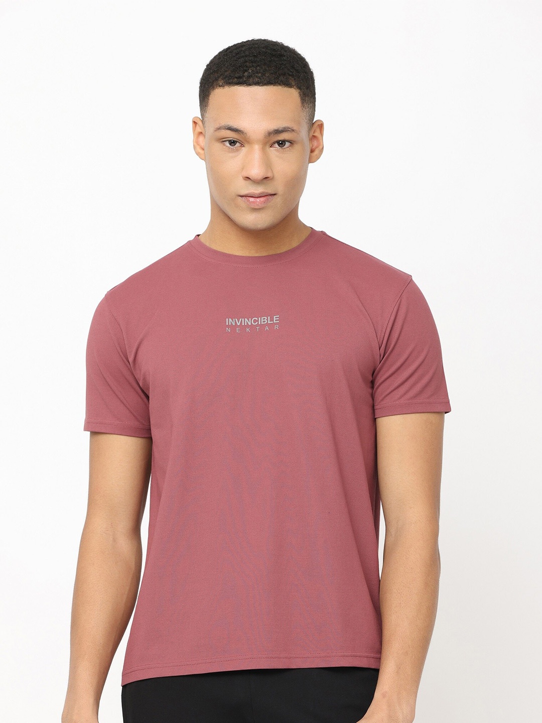 

Nektar Printed Slim Fit Round Neck T-shirt, Rust