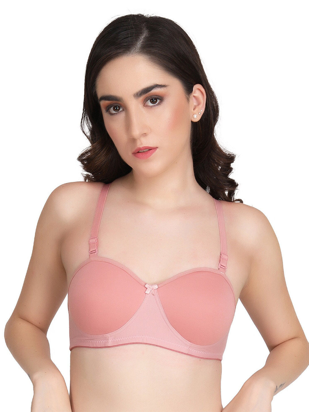 

Liigne Half Coverage Lightly Padded Everyday Bra With All Day Comfort, Pink