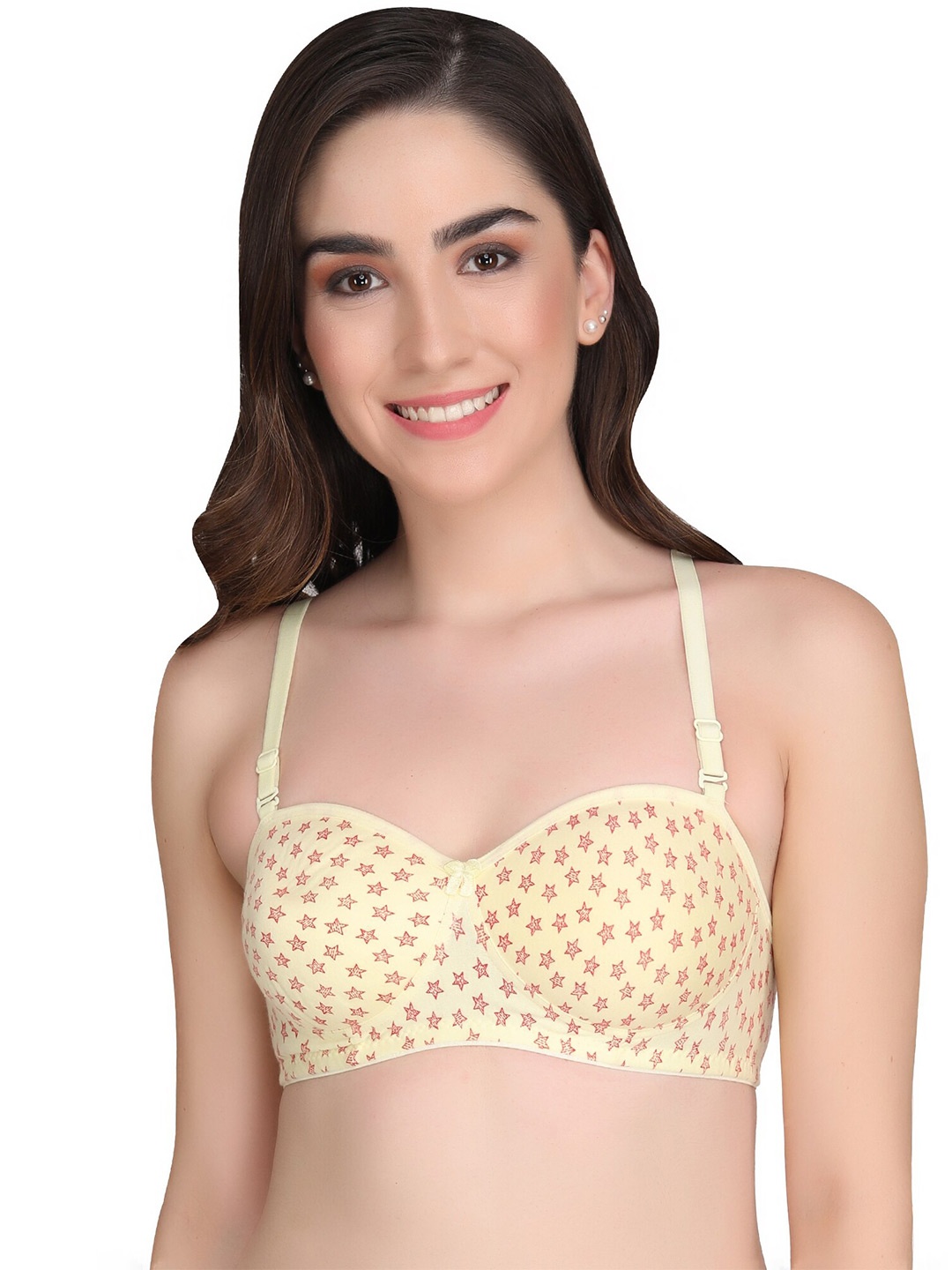 

Liigne Geometric Printed Half Coverage Lightly Padded All Day Comfort Everyday Bra, Yellow