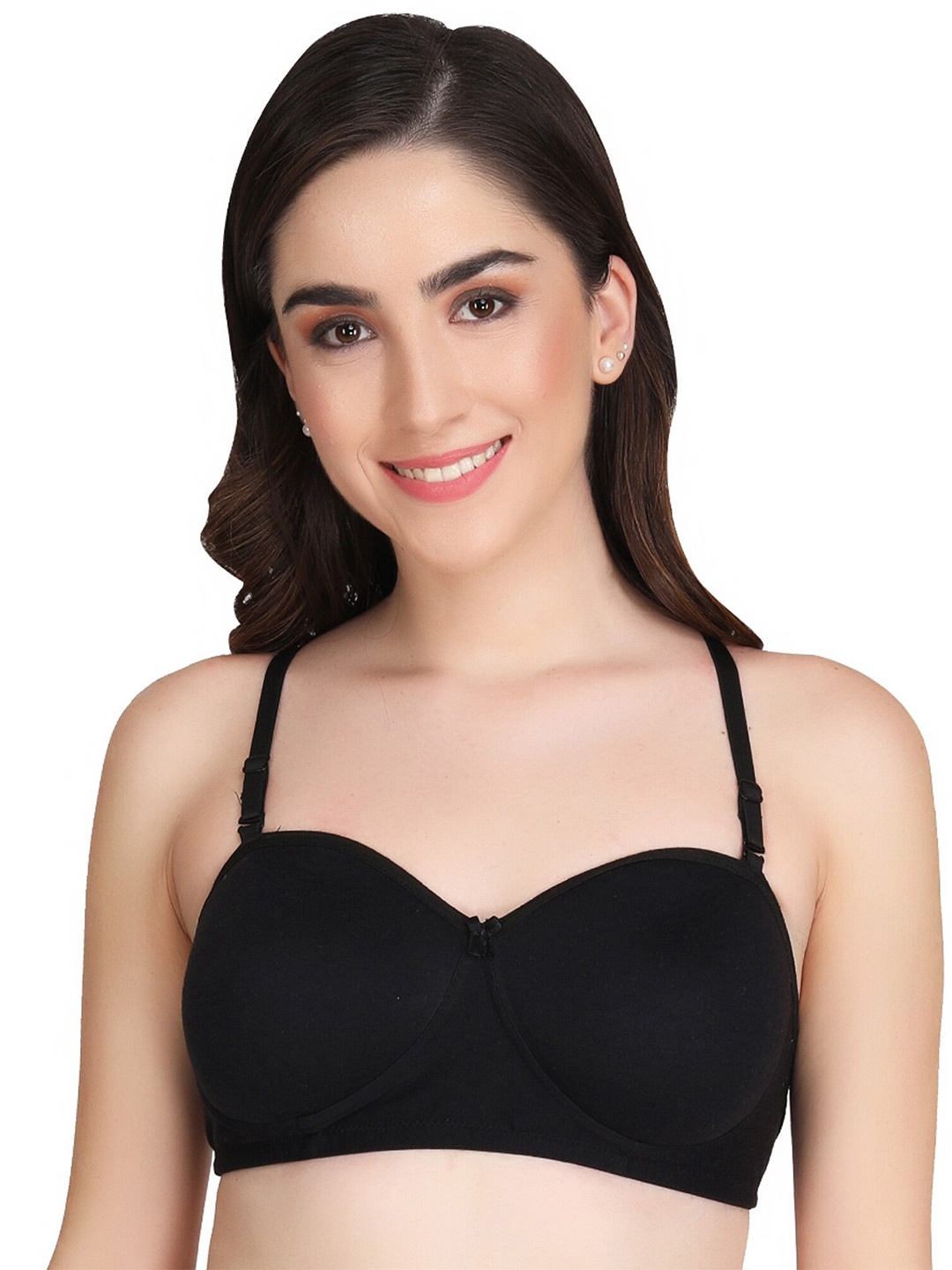 

Liigne Half Coverage Lightly Padded All Day Comfort Everyday Bra, Black