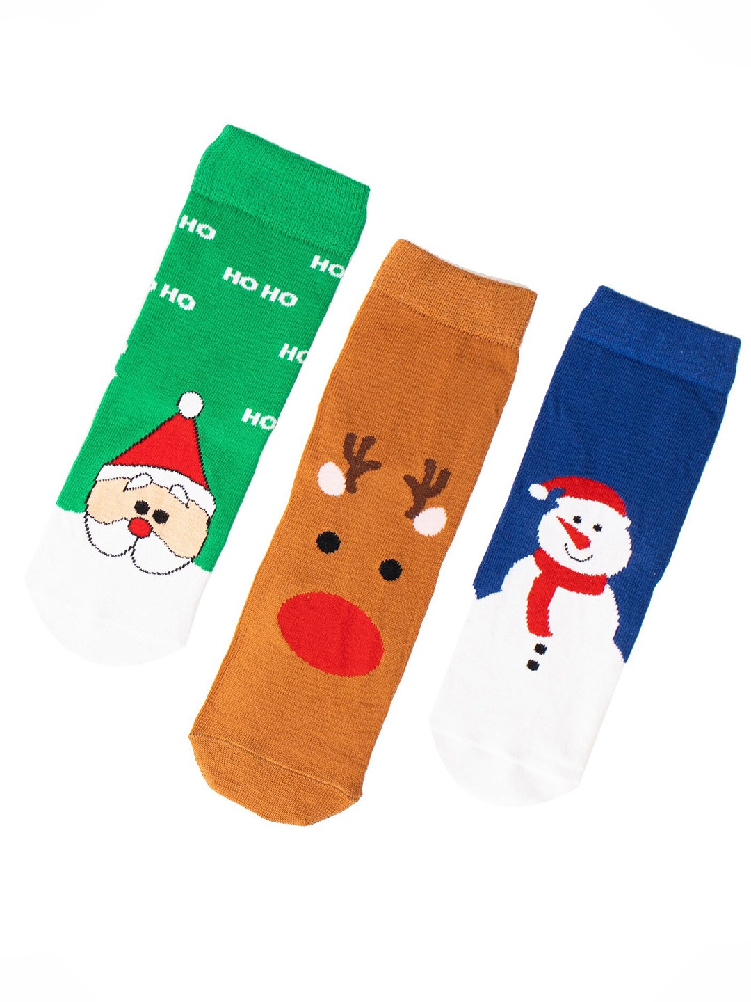 

Thela Gaadi Kids Pack of 3 Patterned Calf-Length Socks, Green