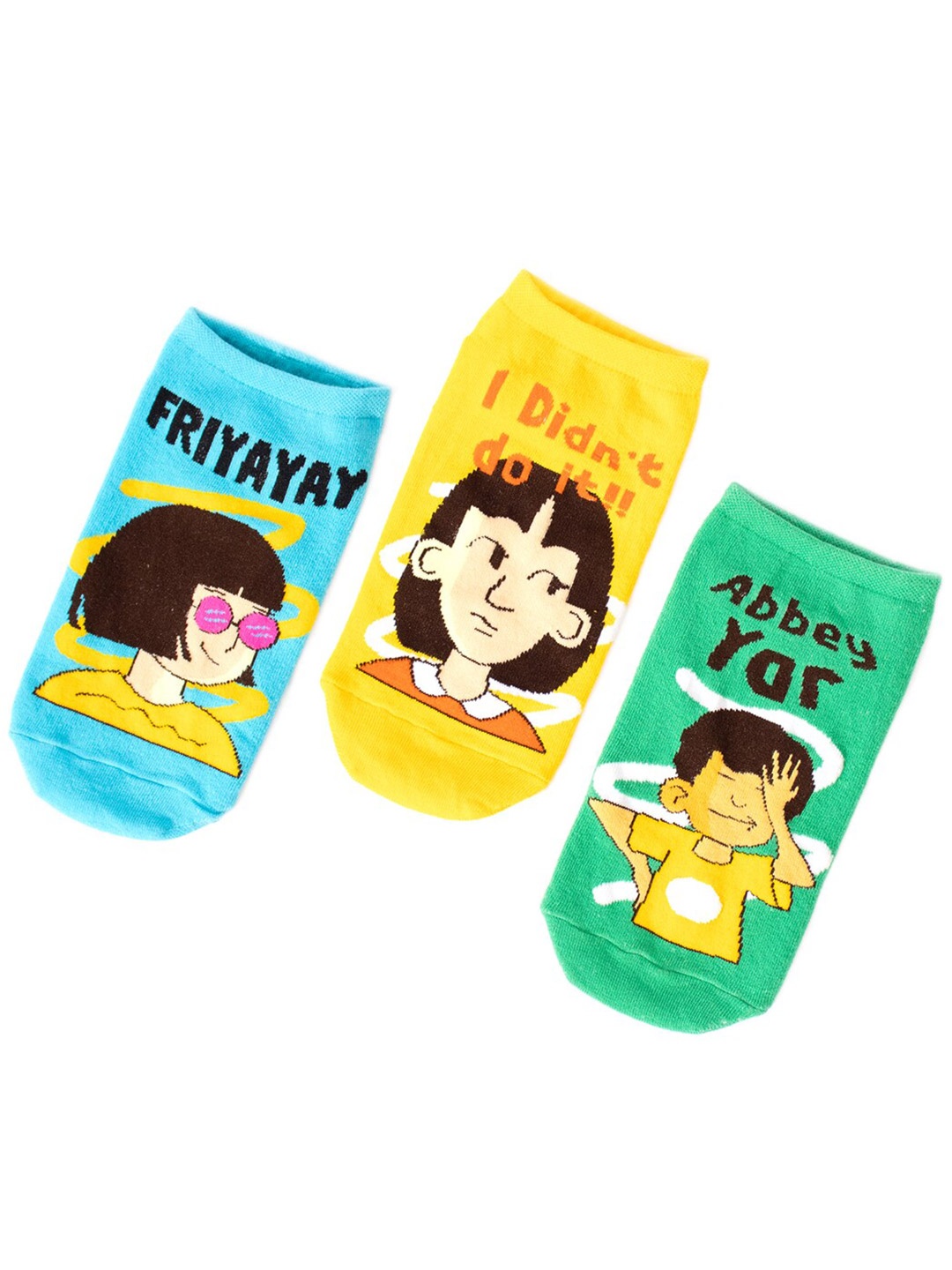 

Thela Gaadi Pack Of 3 Patterned Ankle-Length Socks, Blue