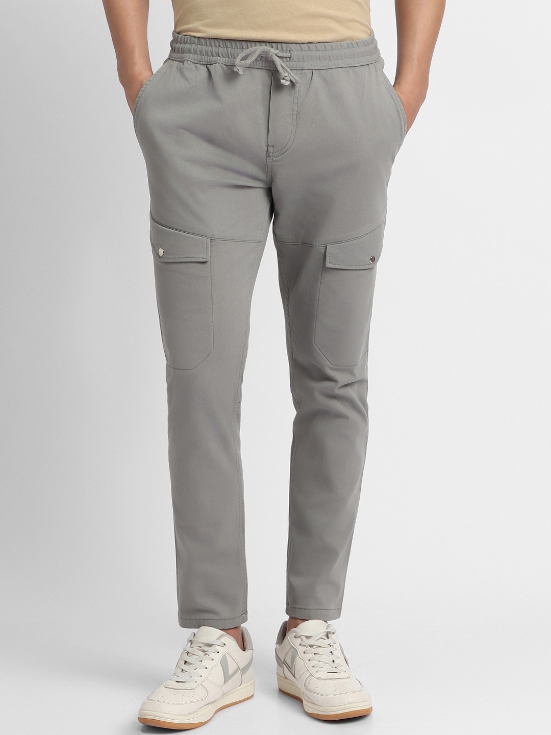 

Dennis Lingo Men Smart Slim Fit Cargo Trouser, Grey