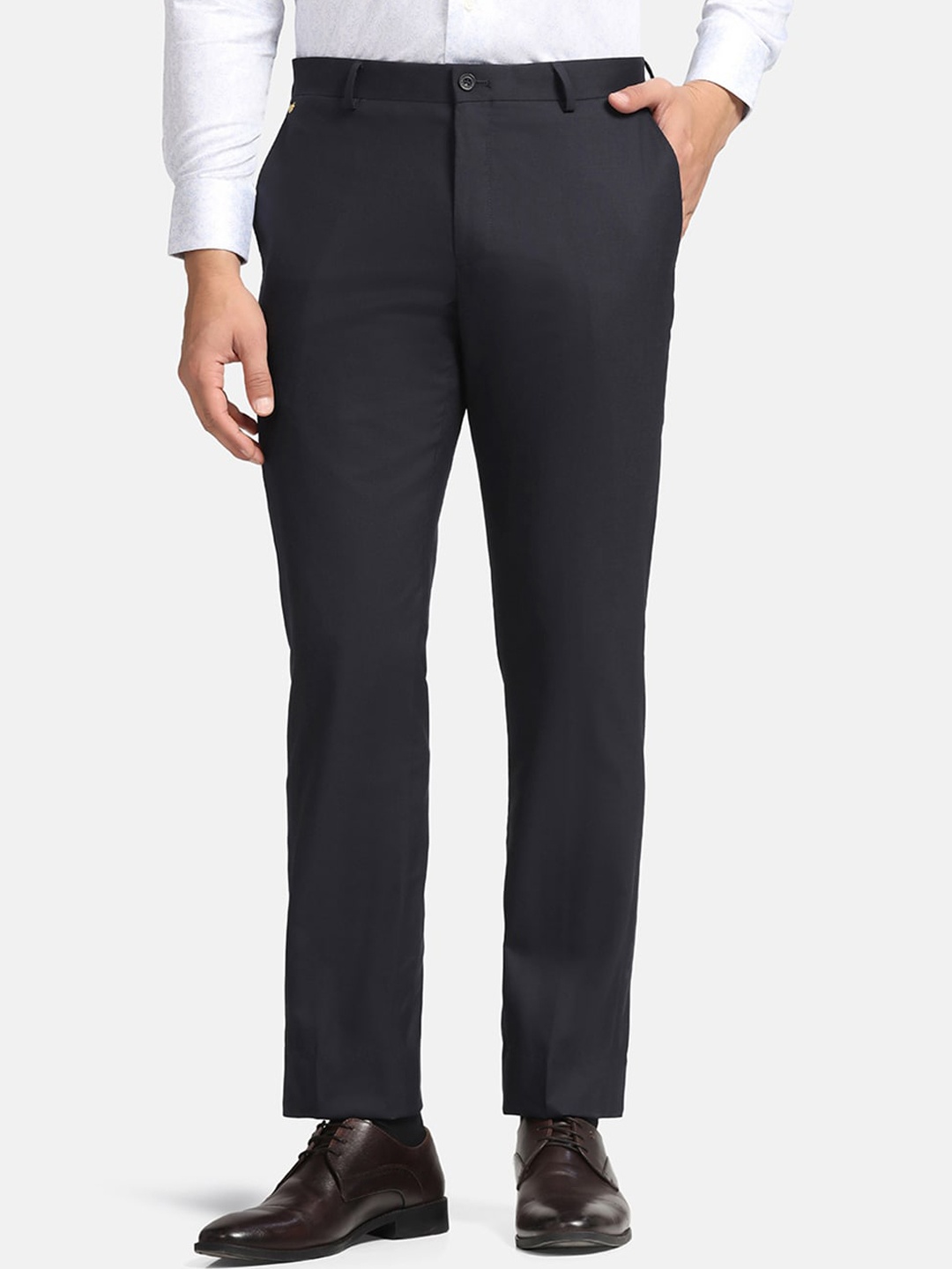 

Blackberrys Men Luxe Slim Fit Formal Trouser, Navy blue