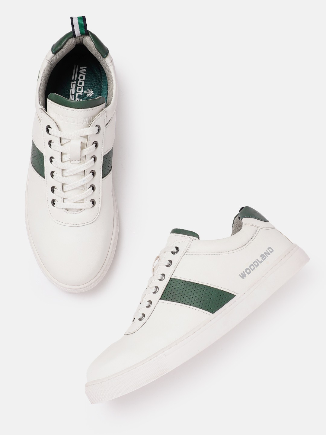 

Woodland Men Striped Sneakers, White