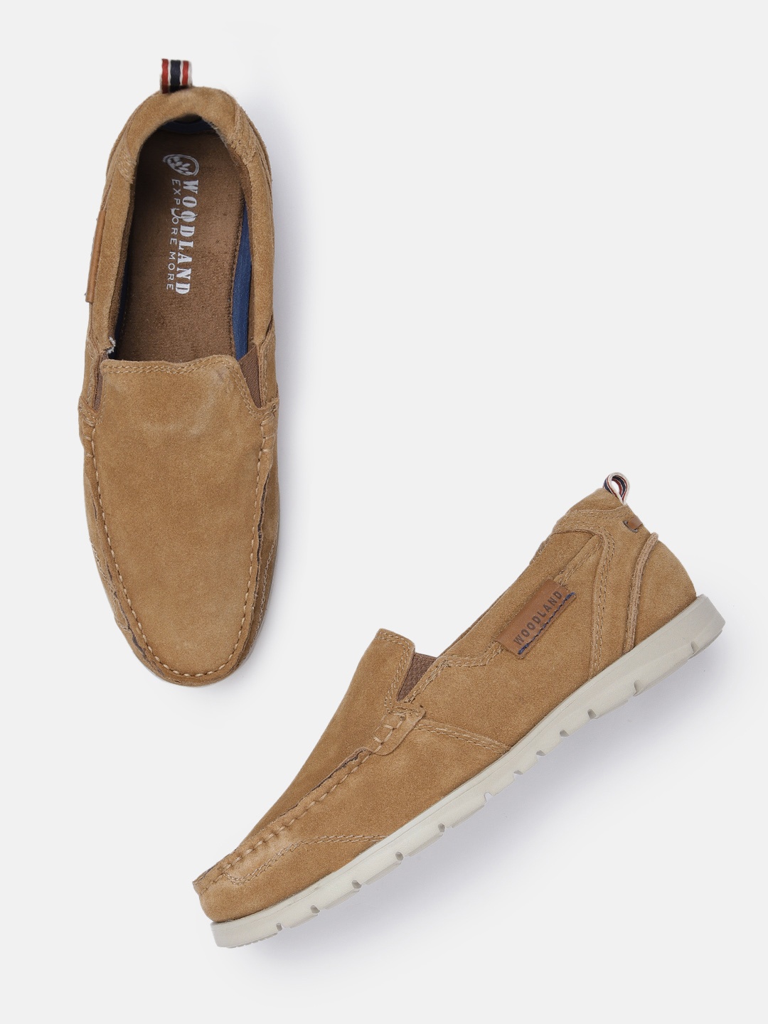 

Woodland Men Suede Leather Loafers, Tan
