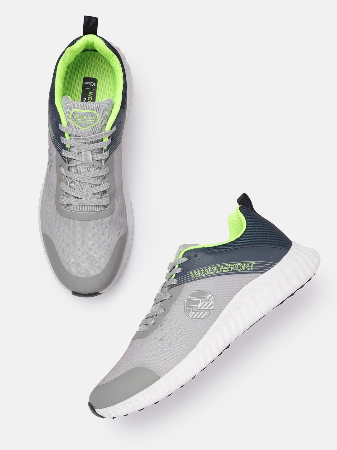 

Woodland Men Colourblocked Round-Toe Running Shoes, Grey