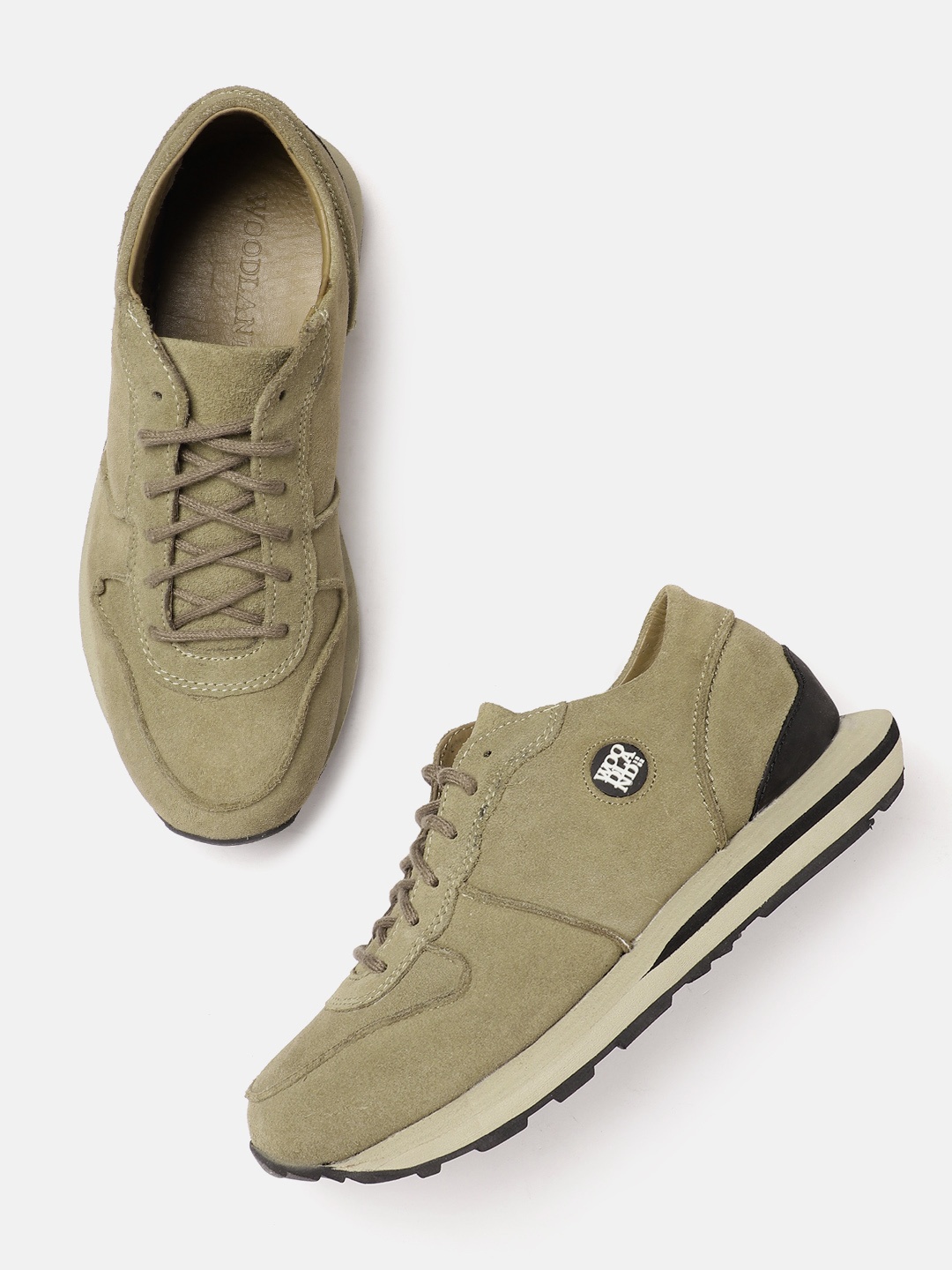 

Woodland Men Round-Toe Everyday Suede Sneakers, Khaki