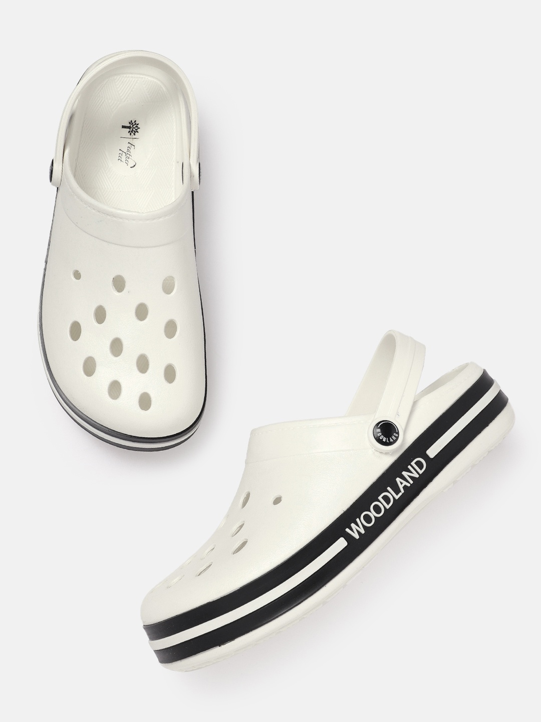 

Woodland Men Laser Cut Clogs, White