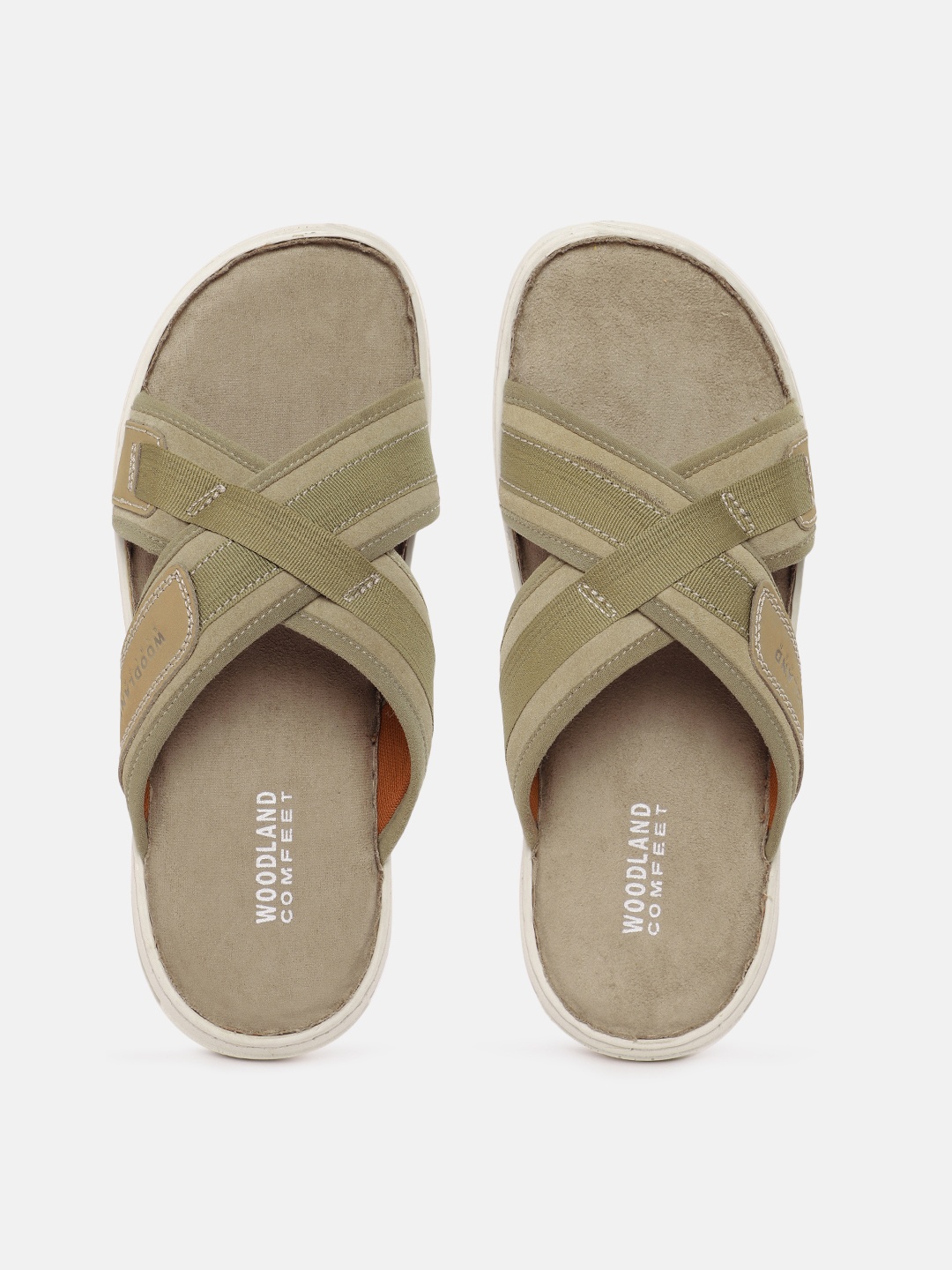 

Woodland Men Brand Logo Detail Comfort Sandals, Khaki
