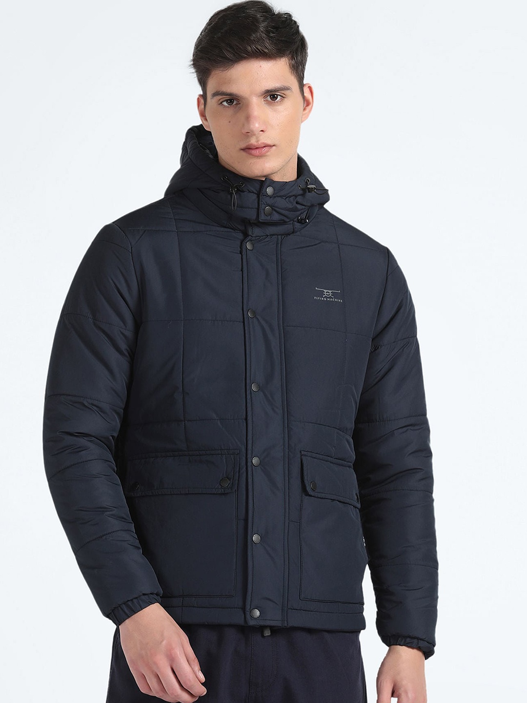 

Flying Machine Long Sleeves Pure Nylon Hood Padded Jacket, Blue
