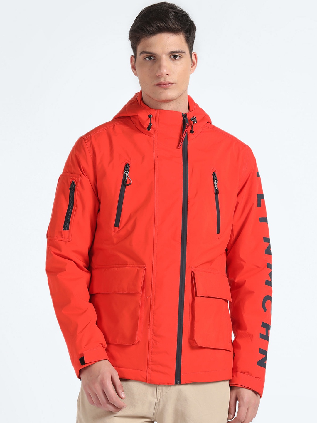 

Flying Machine Hooded Puffer Jacket, Red