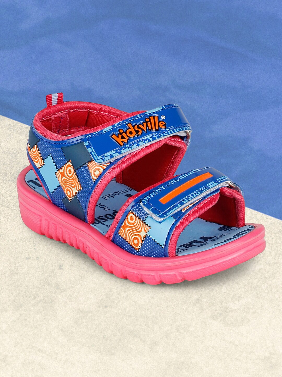 

Kids Ville Girls Printed Sports Sandals, Blue