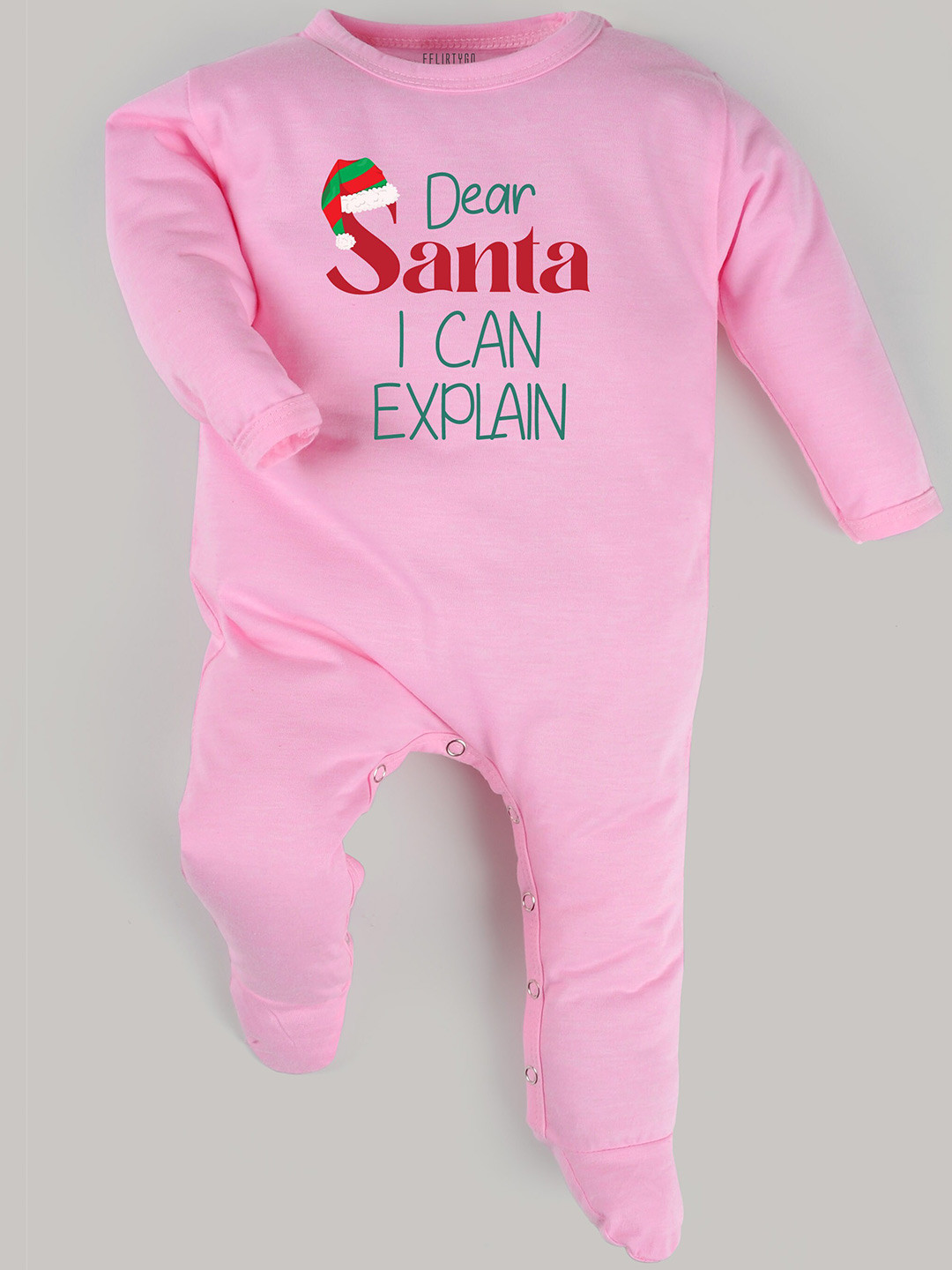 

FFLIRTYGO Infants Typography Printed Cotton Sleepsuit, Pink