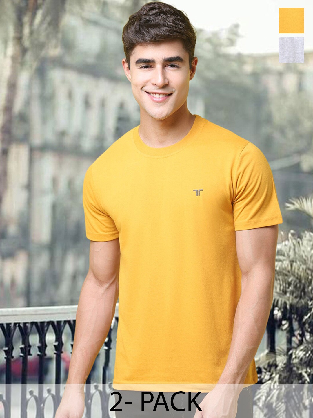 

tee projekt Pack Of 2 Round Neck T-shirt, Black