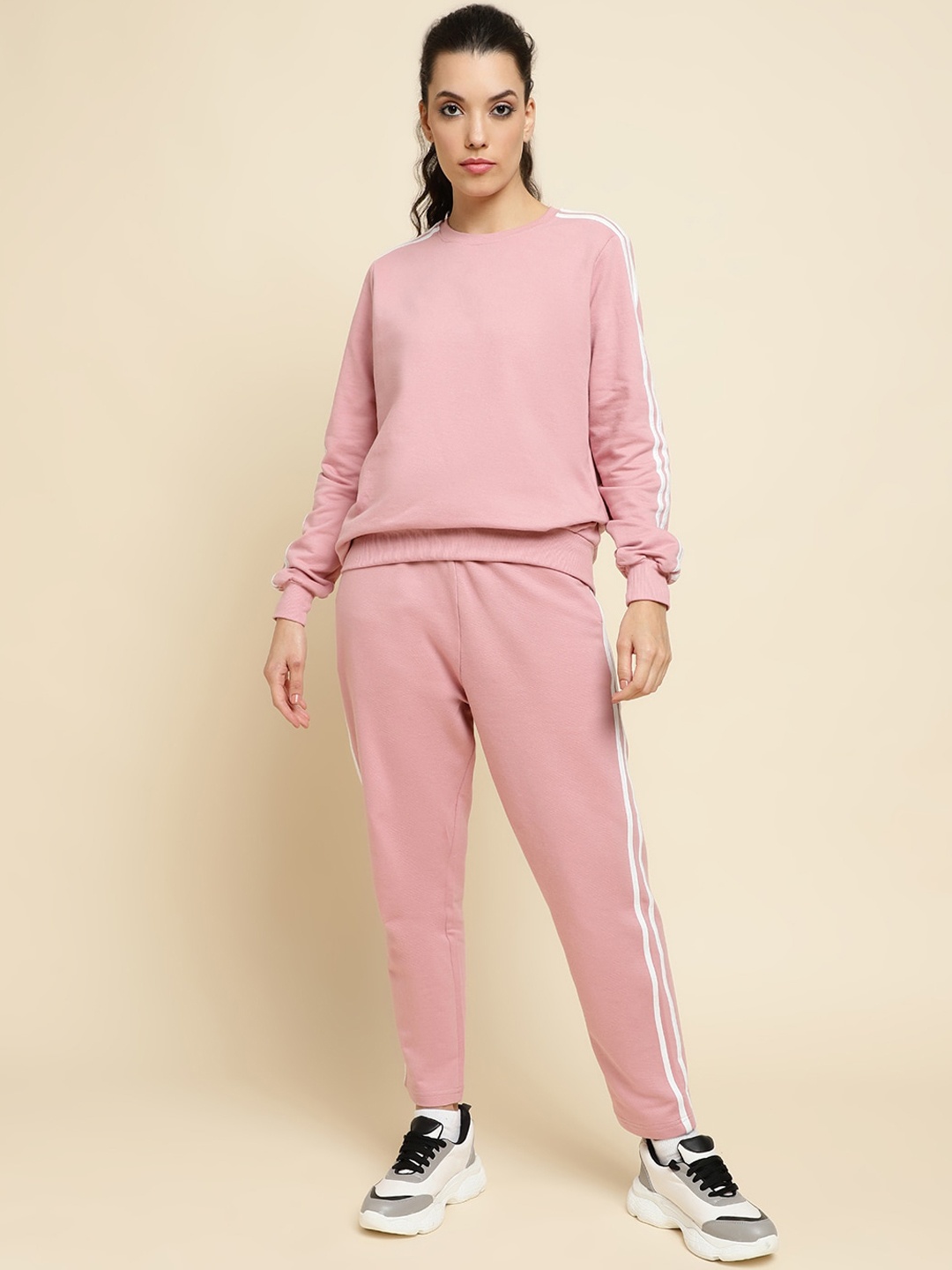 

UnaOne Round Neck Pure Cotton Tracksuit, Peach