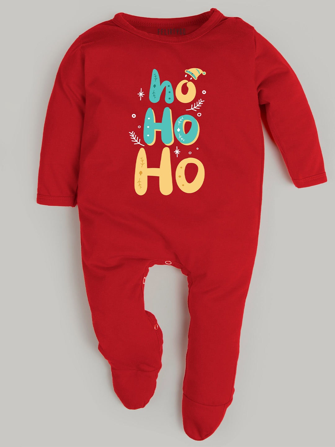 

FFLIRTYGO Infants Typography Printed Cotton Sleepsuit, Red