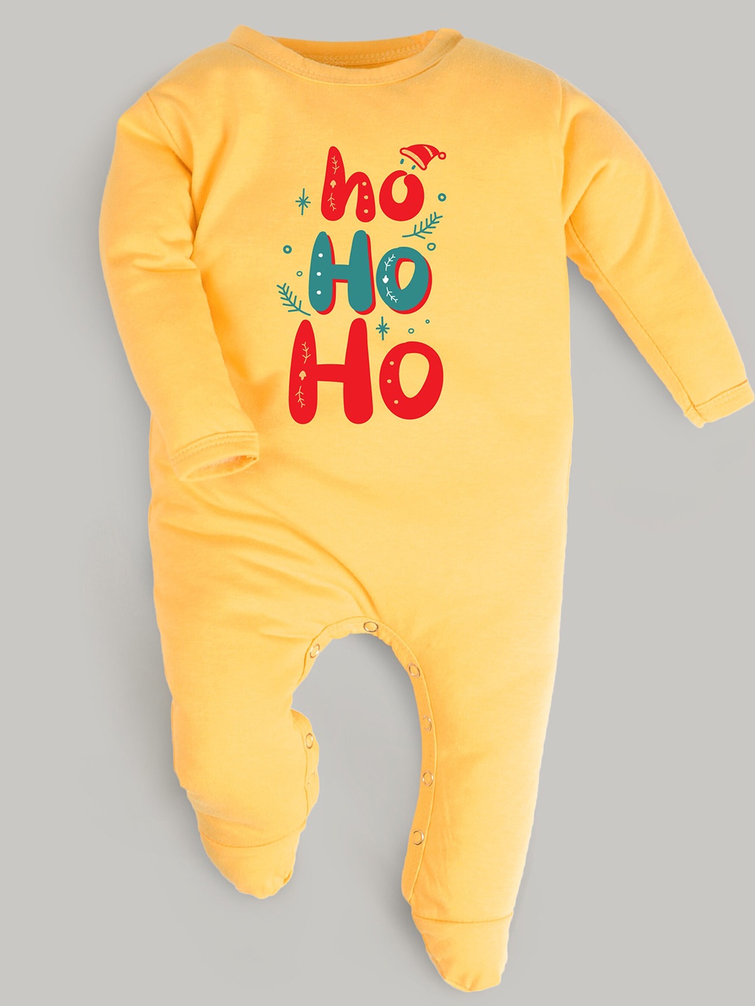 

FFLIRTYGO Infant Kids Typography Printed Cotton Sleepsuit, Yellow