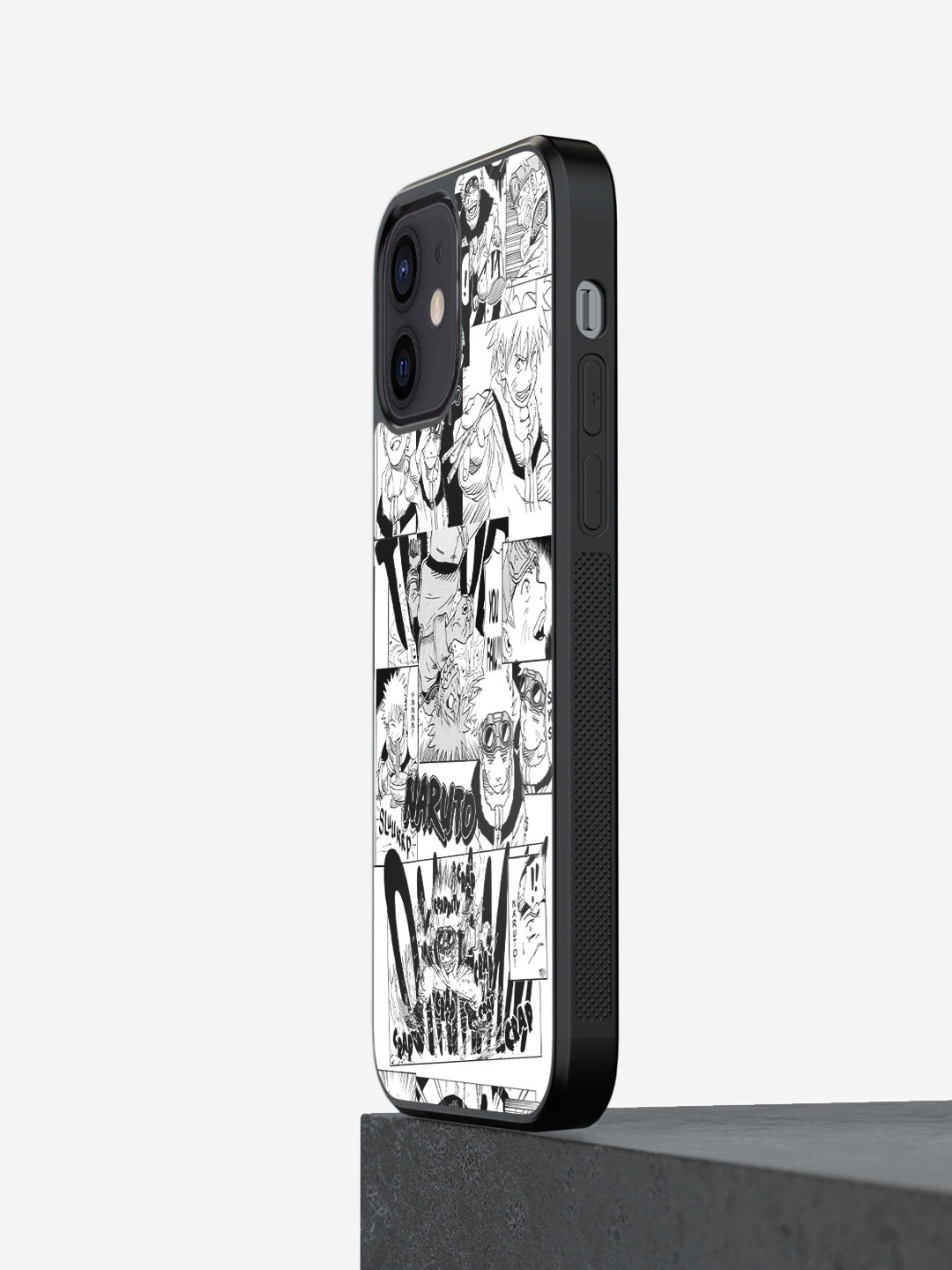 

macmerise Naruto Collage Printed iPhone 12 Phone Bumper Case Cover, Black