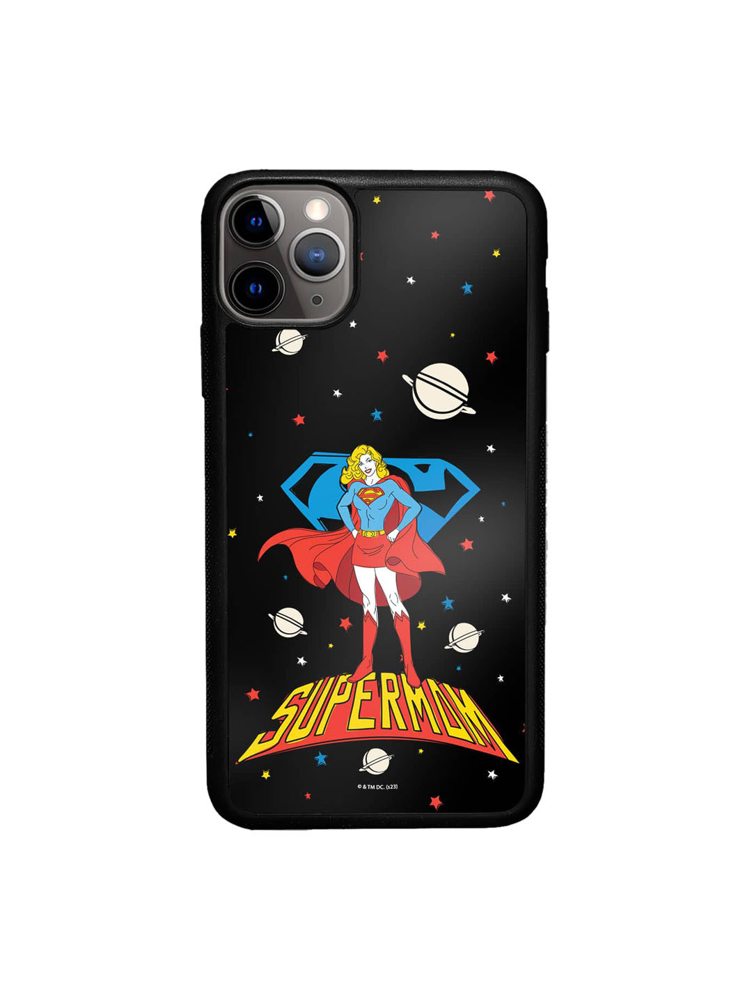 

macmerise Supermom Printed iPhone 11 Pro Max Phone Bumper Case Cover, Black