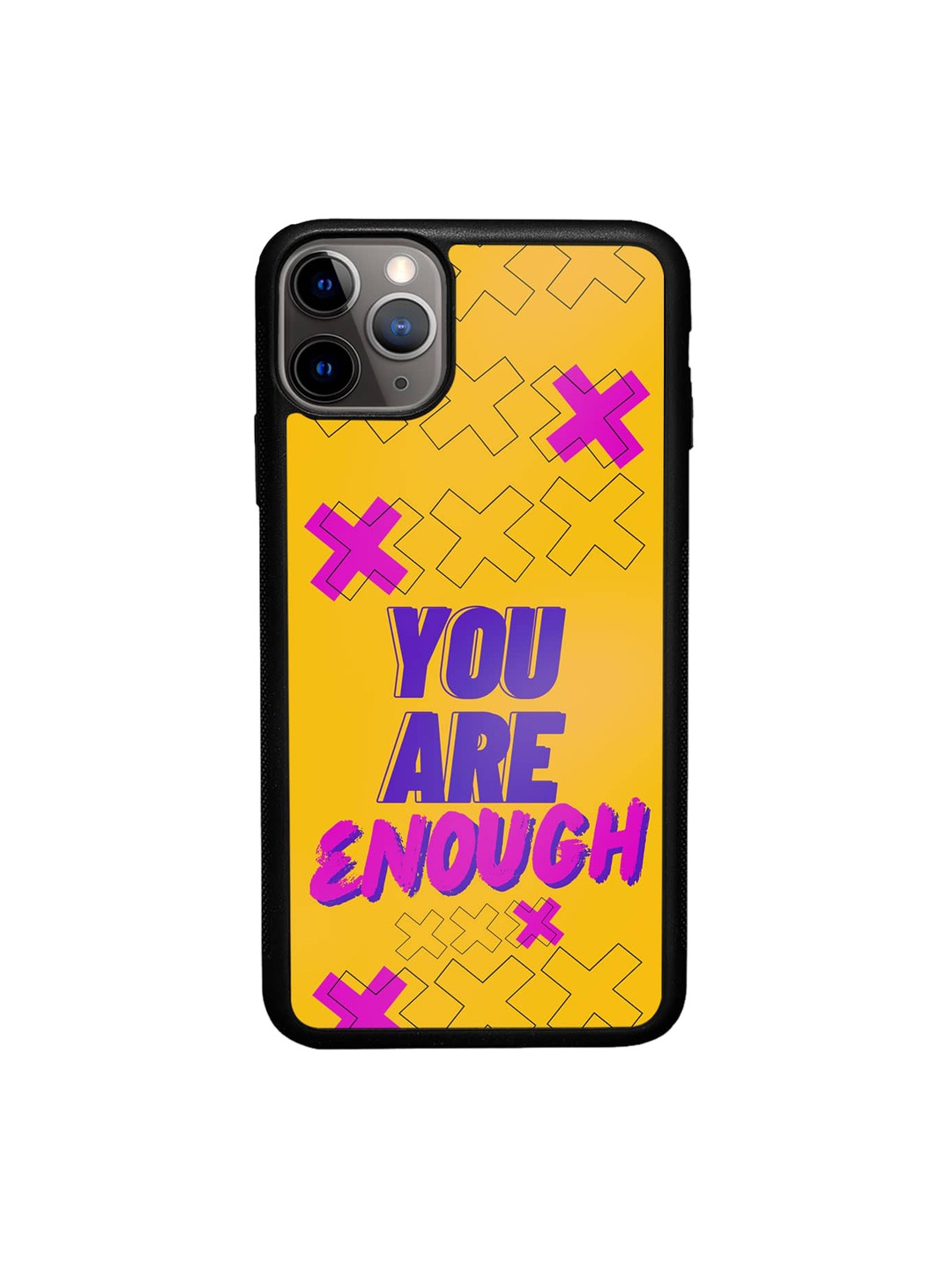 

macmerise You Are Enough Printed iPhone 11 Pro Max Phone Bumper Case Cover, Yellow