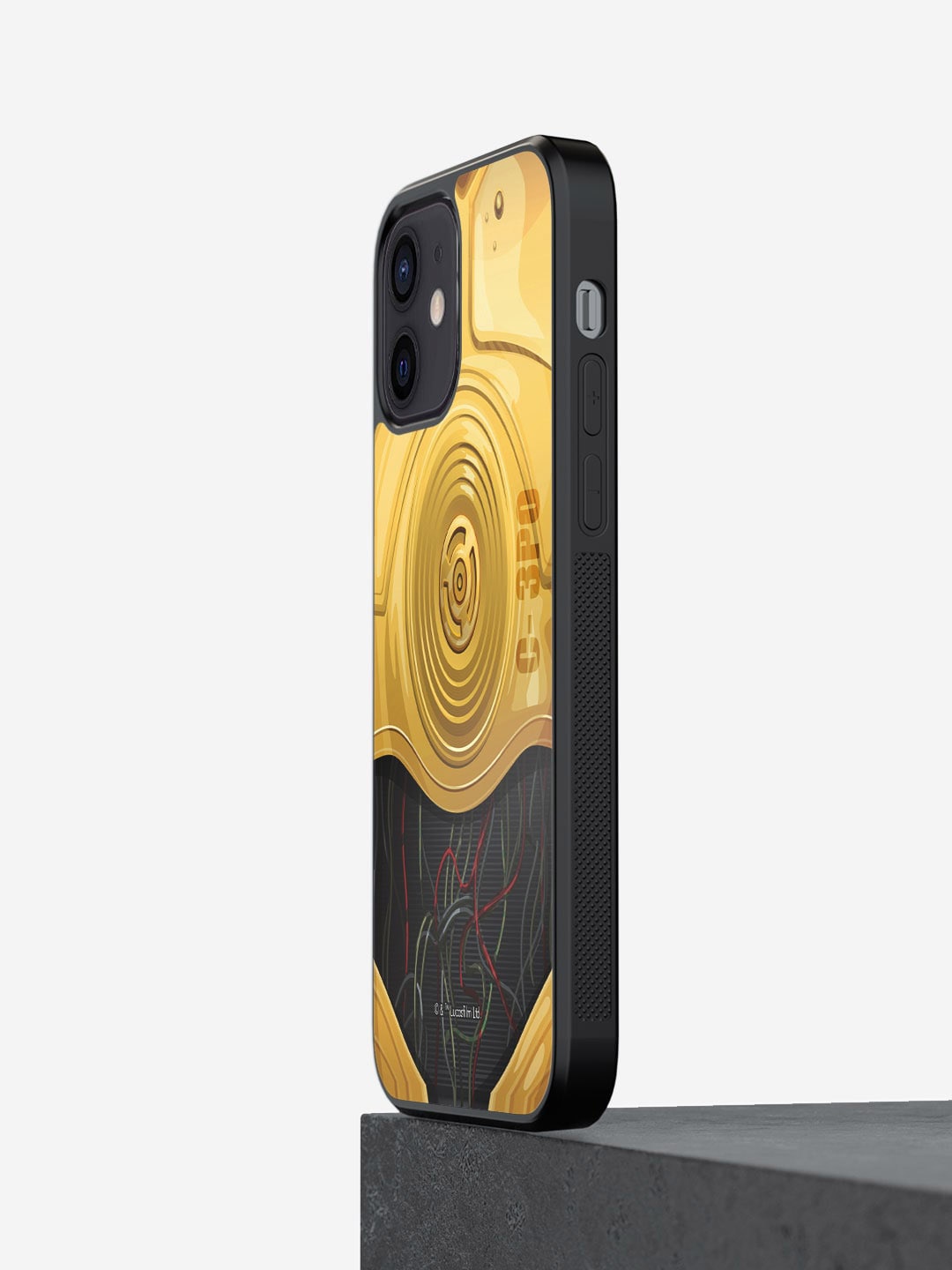 

macmerise Attire C3PO Printed iPhone 12 Phone Bumper Case Cover, Black