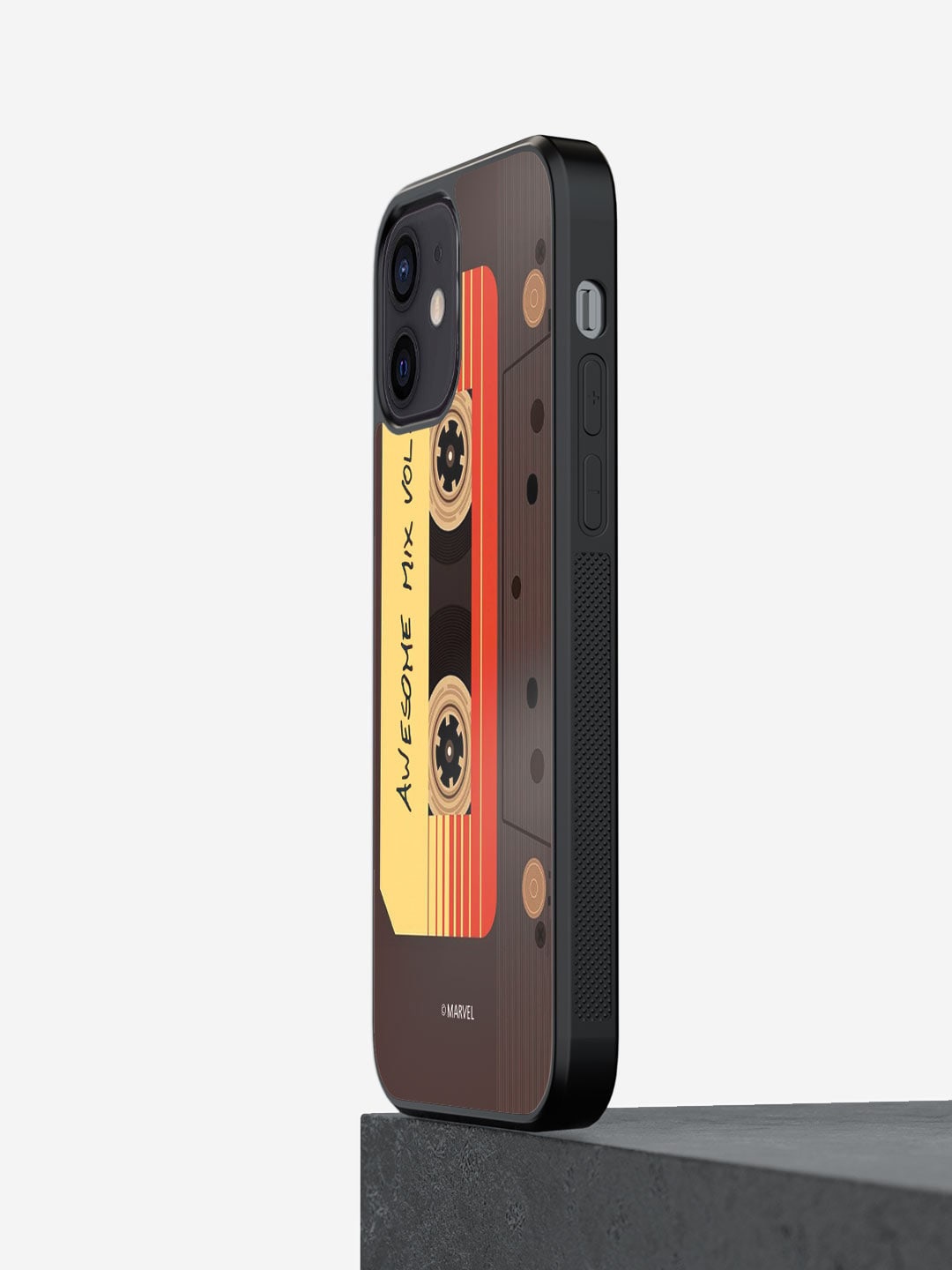 

macmerise Awesome Mix Tape Printed iPhone 12 Phone Bumper Case Cover, Brown