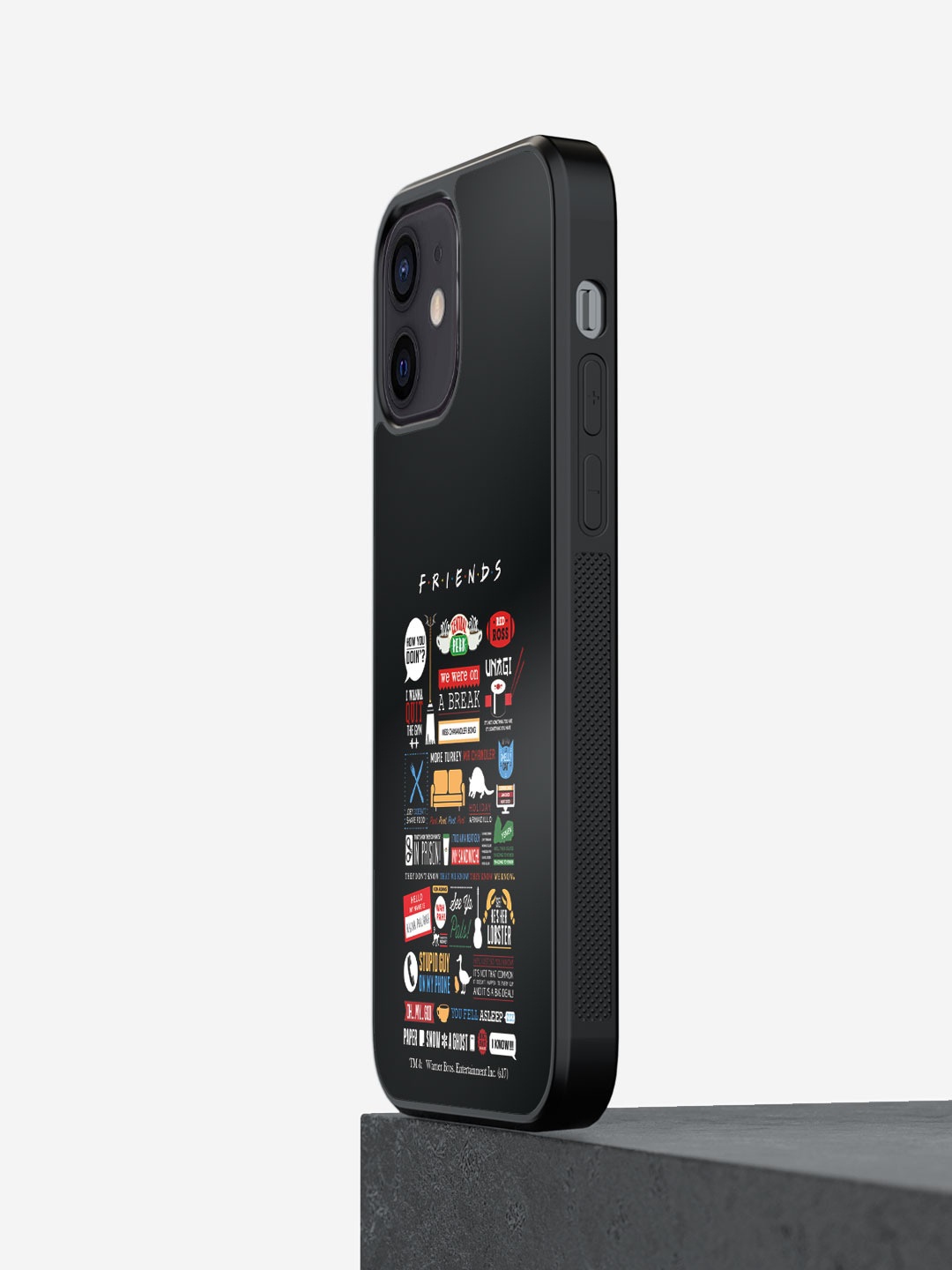 

macmerise Friends Infographic Printed iPhone 12 Phone Bumper Case, Black