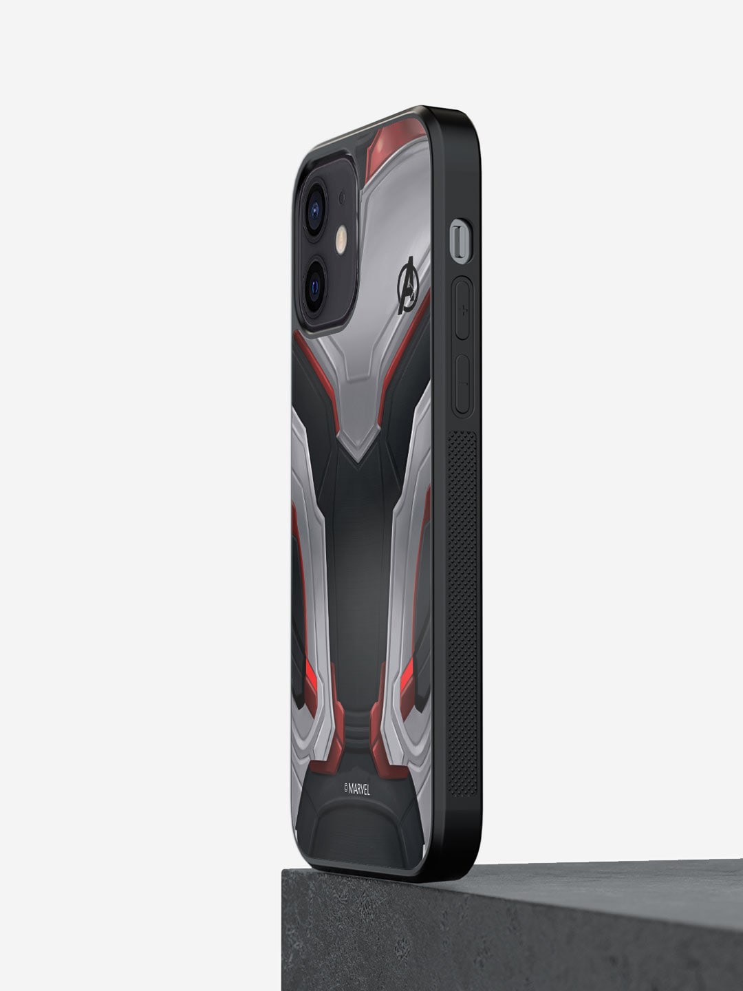 

macmerise Avengers Endgame Suit Printed iPhone 12 Phone Bumper Case Cover, Black