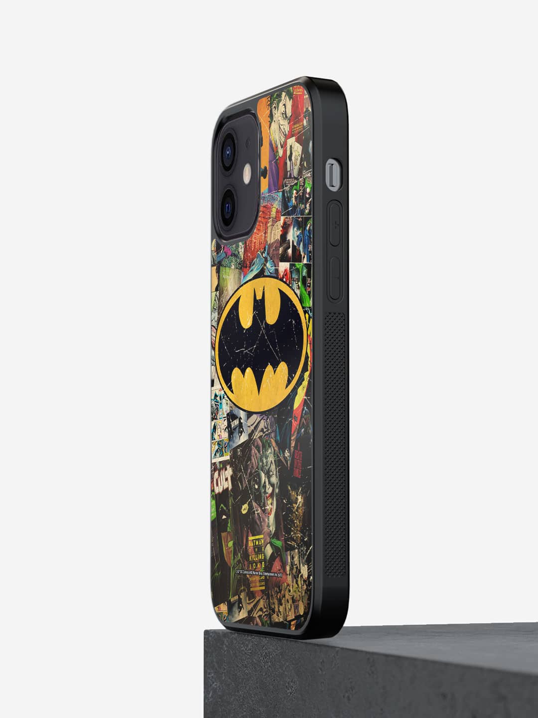 

macmerise Comic Bat Printed iPhone 12 Phone Bumper Case Cover, Black