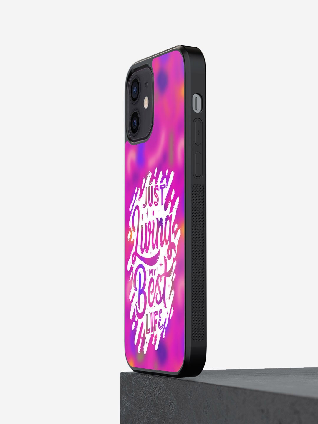 

macmerise My Best Life Printed iPhone 12 Phone Bumper Case Cover, Pink