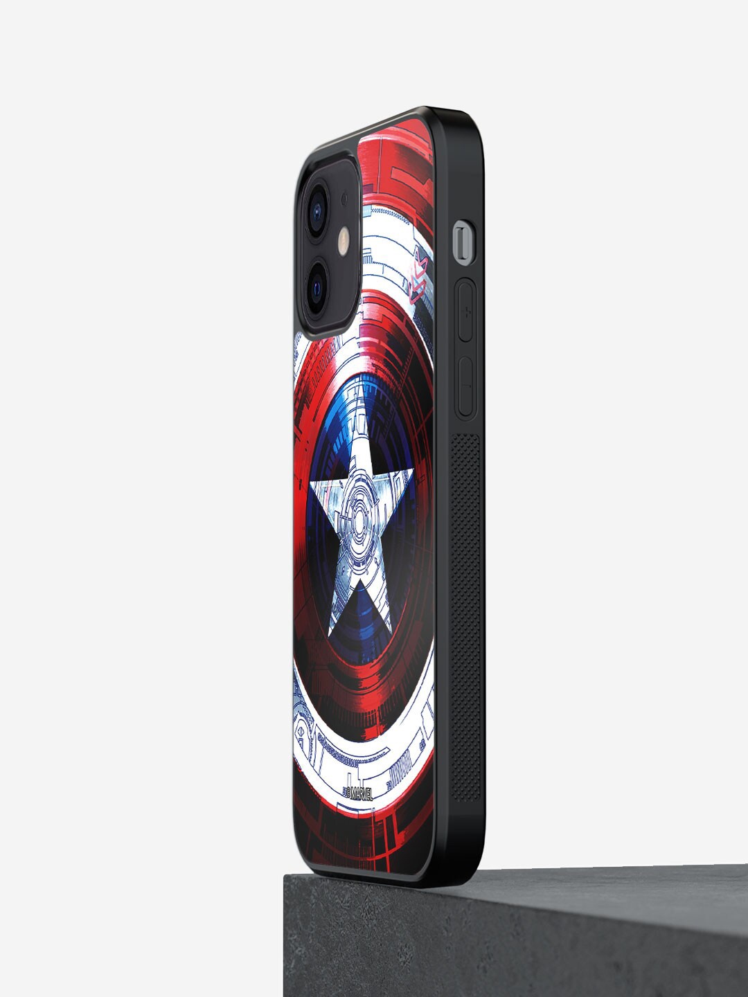 

macmerise Captains Shield Decoded Printed iPhone 12 Phone Bumper Case Cover, Red