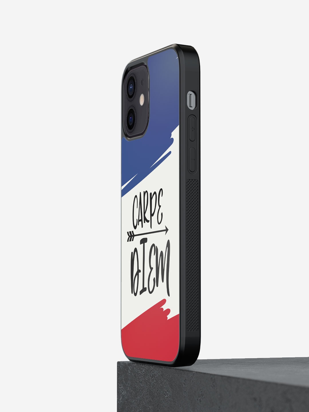

macmerise Carpe Diem Printed iPhone 12 Phone Bumper Case Cover, Black