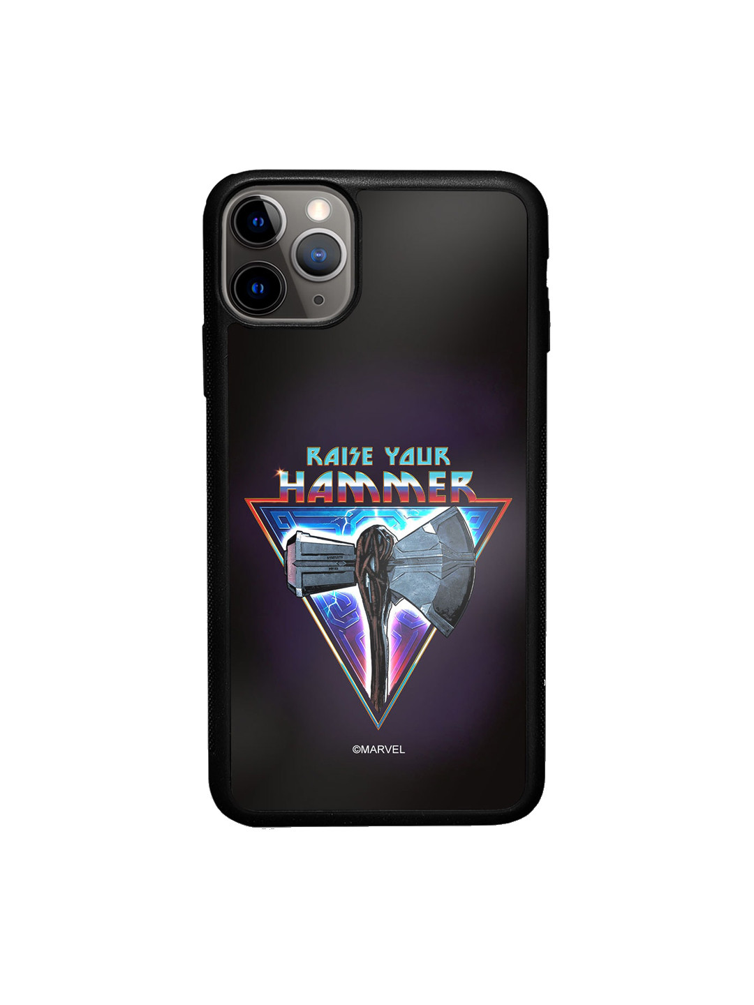 

macmerise Worthy Raise Your Hammer Printed iPhone 11 Pro Max Phone Bumper Case Cover, Black