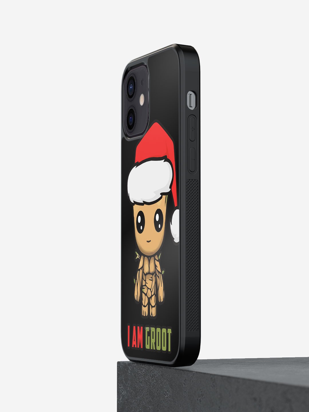 

macmerise Groot Santa Printed iPhone 12 Phone Bumper Case Cover, Black