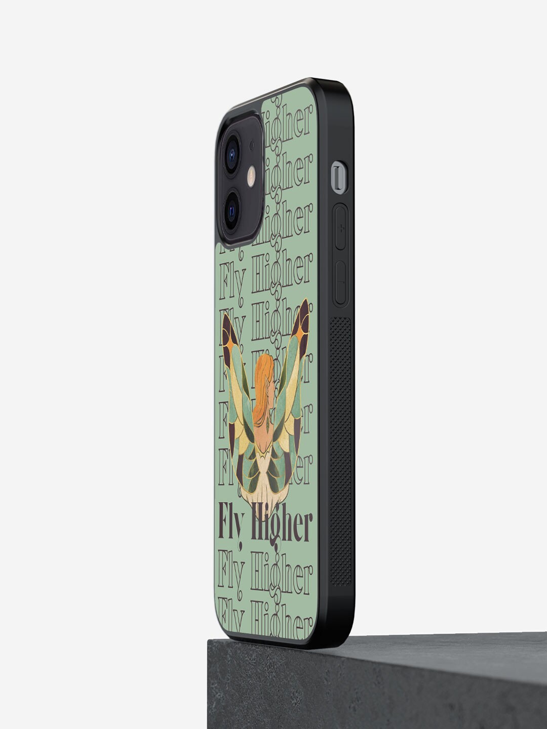 

macmerise Fly Higher Printed iPhone 12 Bumper Case Cover, Grey