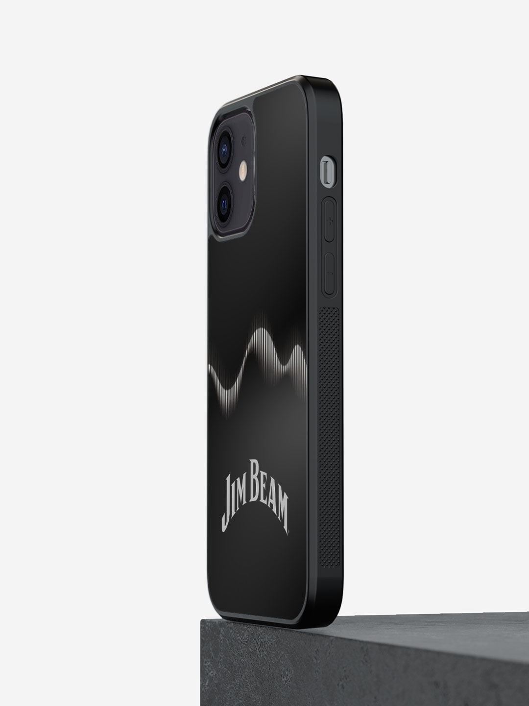 

macmerise Jim Beam Sound Waves iPhone 12 Bumper Case, Black