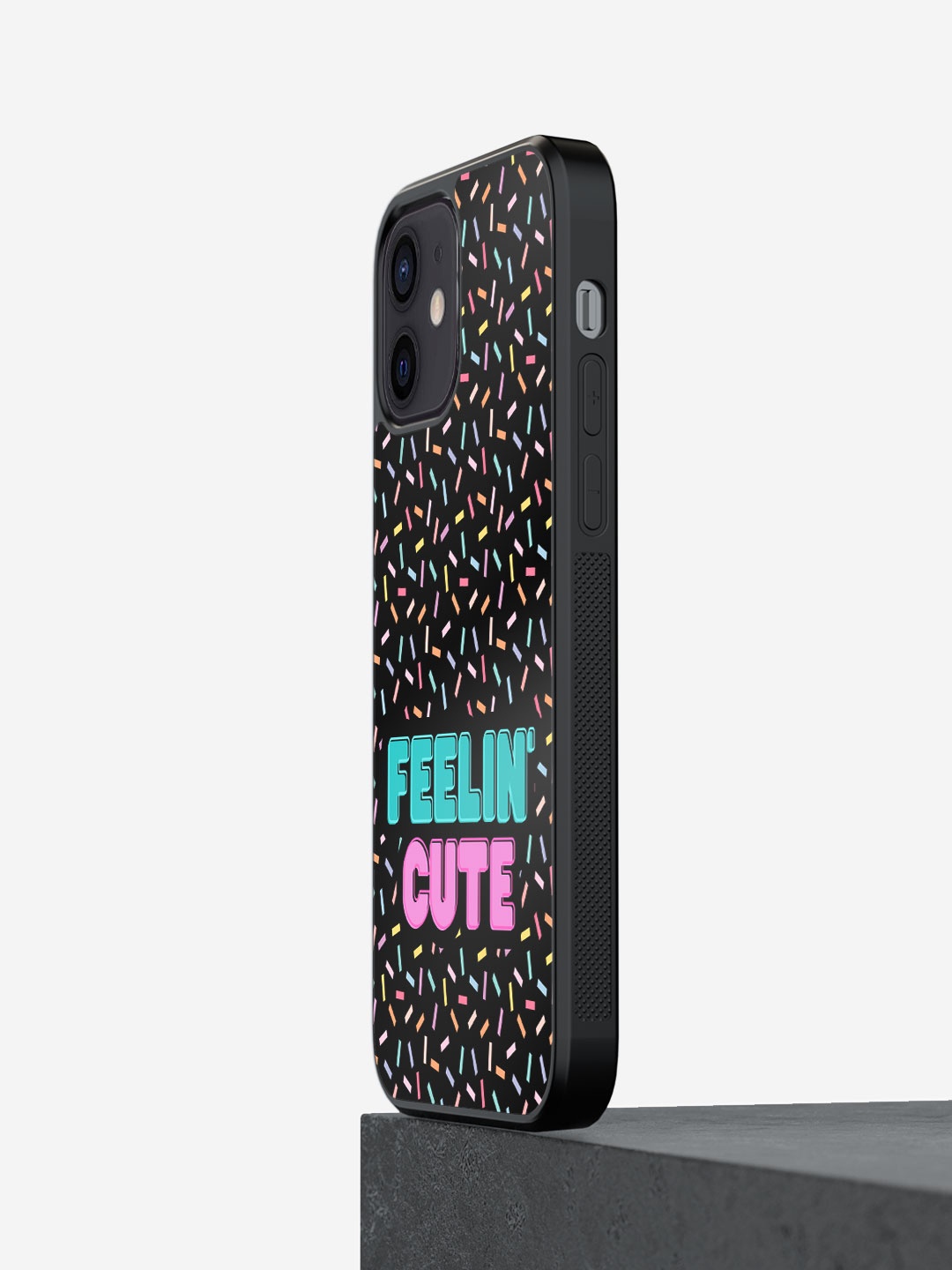 

macmerise Feelin Cute iPhone 12 Bumper Case Cover, Black