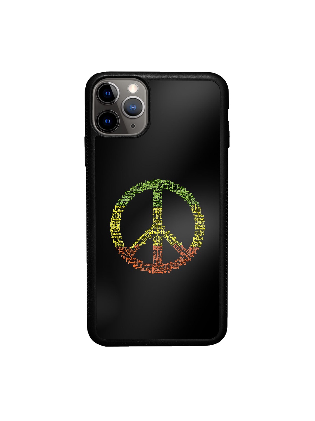 

macmerise Symbol Of Peace Printed iPhone 11 Pro Max Bumper Case Cover, Black