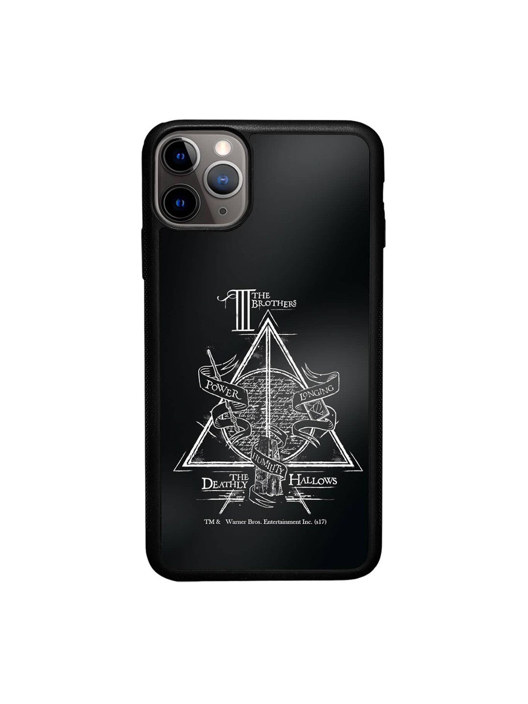 

macmerise The Deathly Hallows Printed iPhone 11 Pro Max Bumper Case Cover, Black