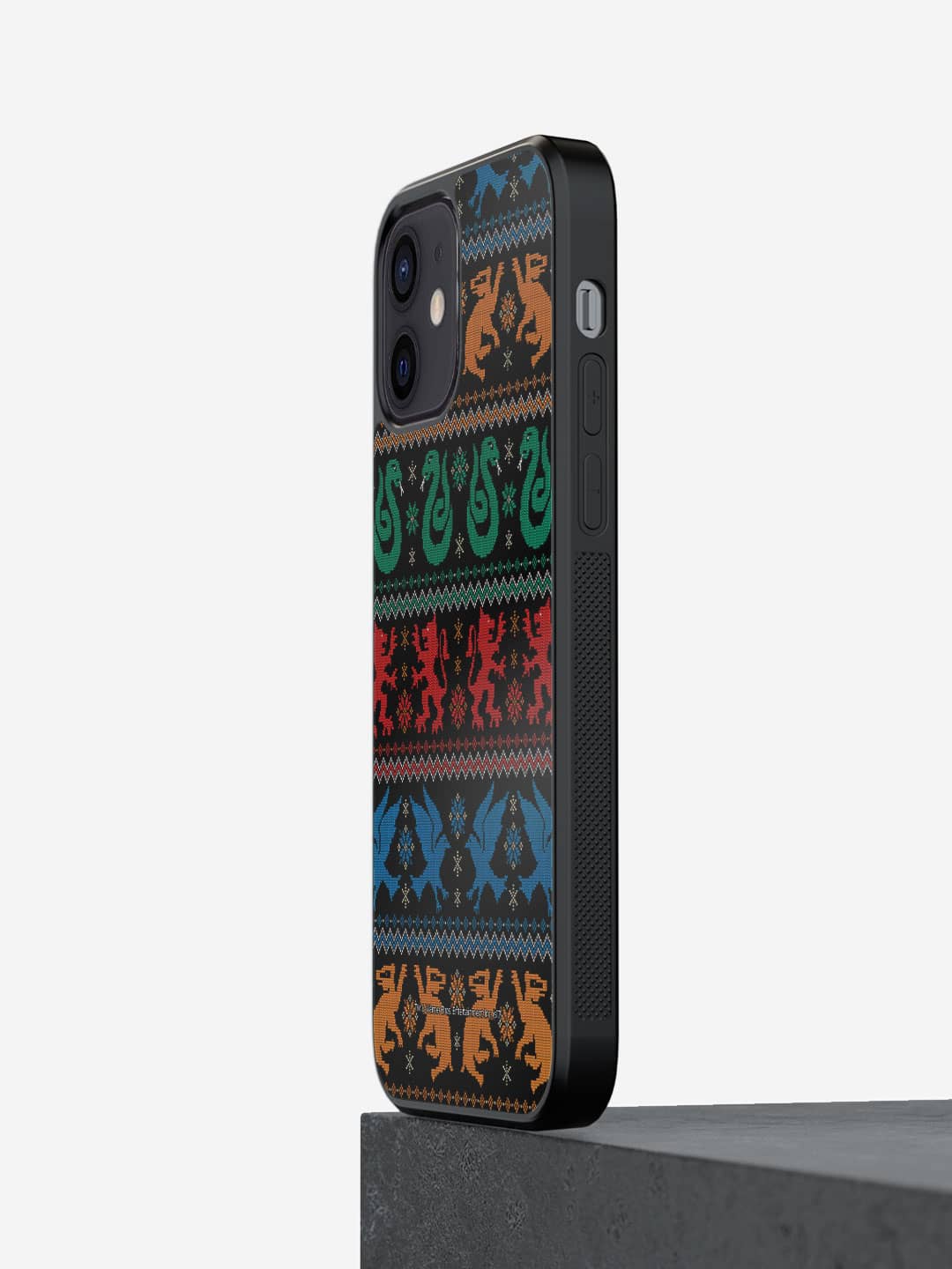 

macmerise Hogwarts Houses Weave iPhone 12 Bumper Case Cover, Black
