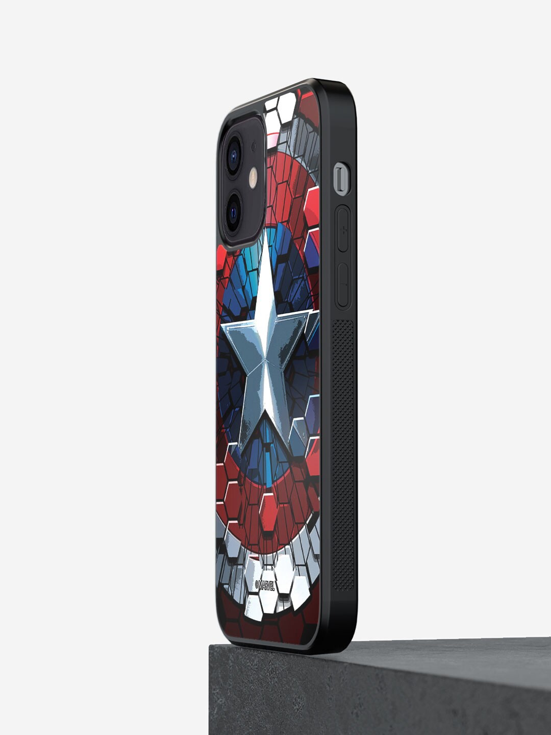 

macmerise Hex Shield iPhone 12 Bumper Case Cover, Red