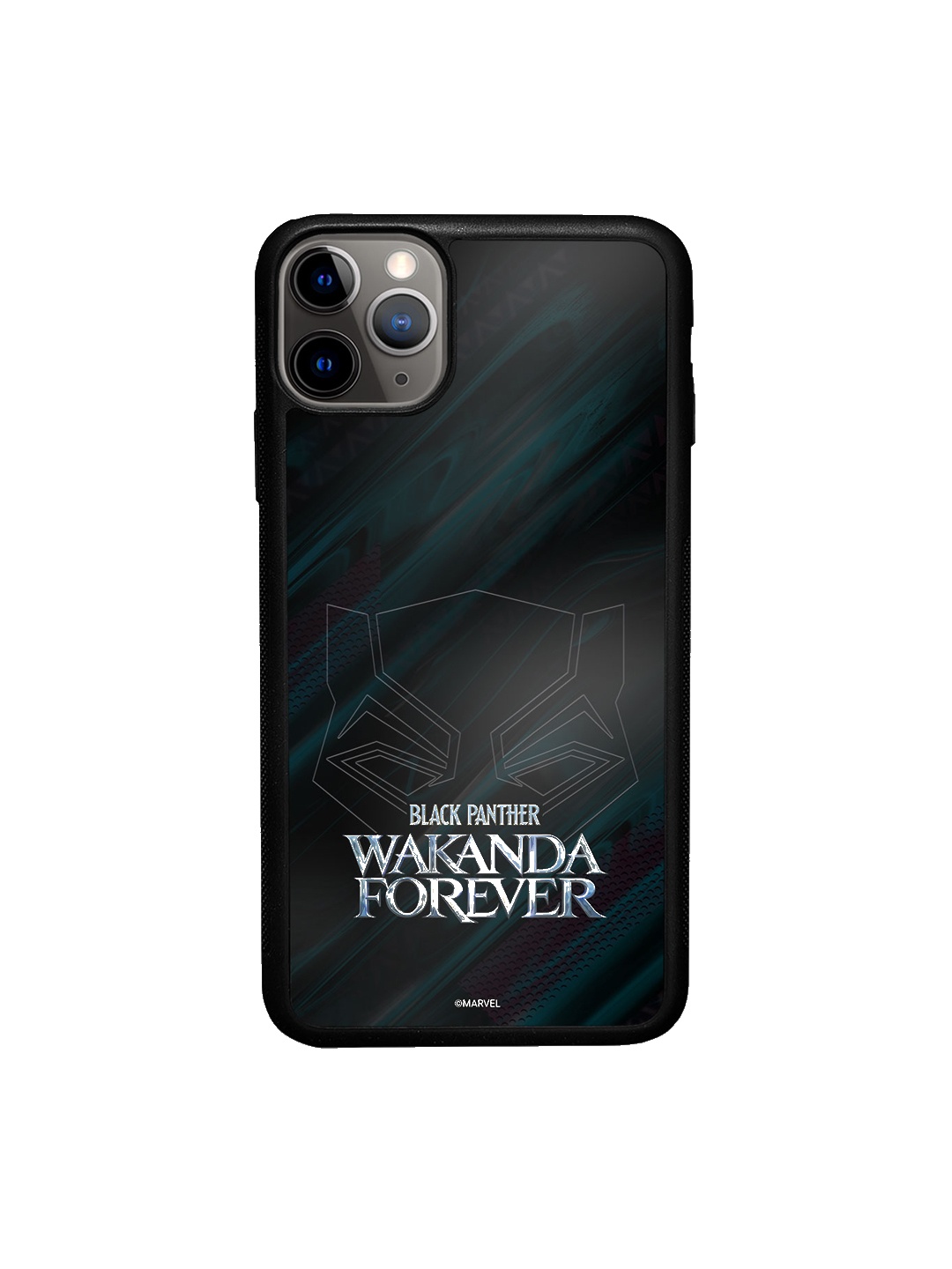 

macmerise Wakanda Forever Logo Printed iPhone 11 Pro Max Bumper Phone Back Cover, Black