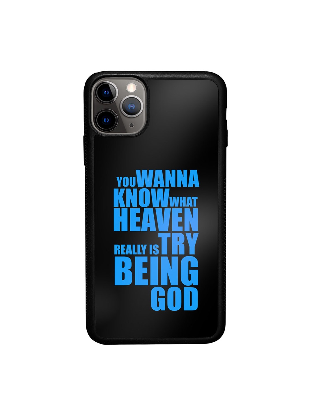 

macmerise Try Being God iPhone 11 Pro Max Bumper Case Cover, Black