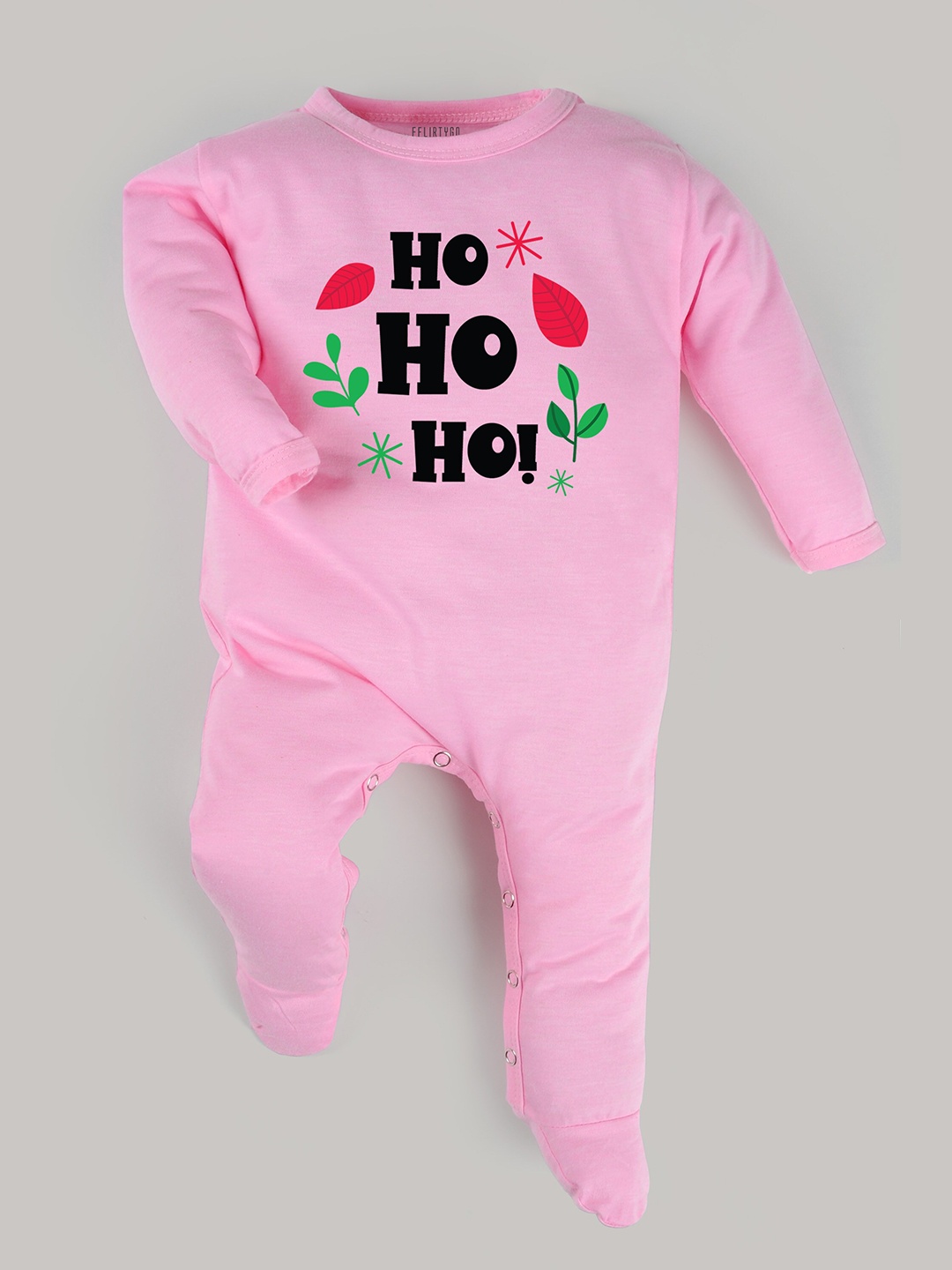 

FFLIRTYGO Infants Typography Printed Cotton Sleepsuit, Pink